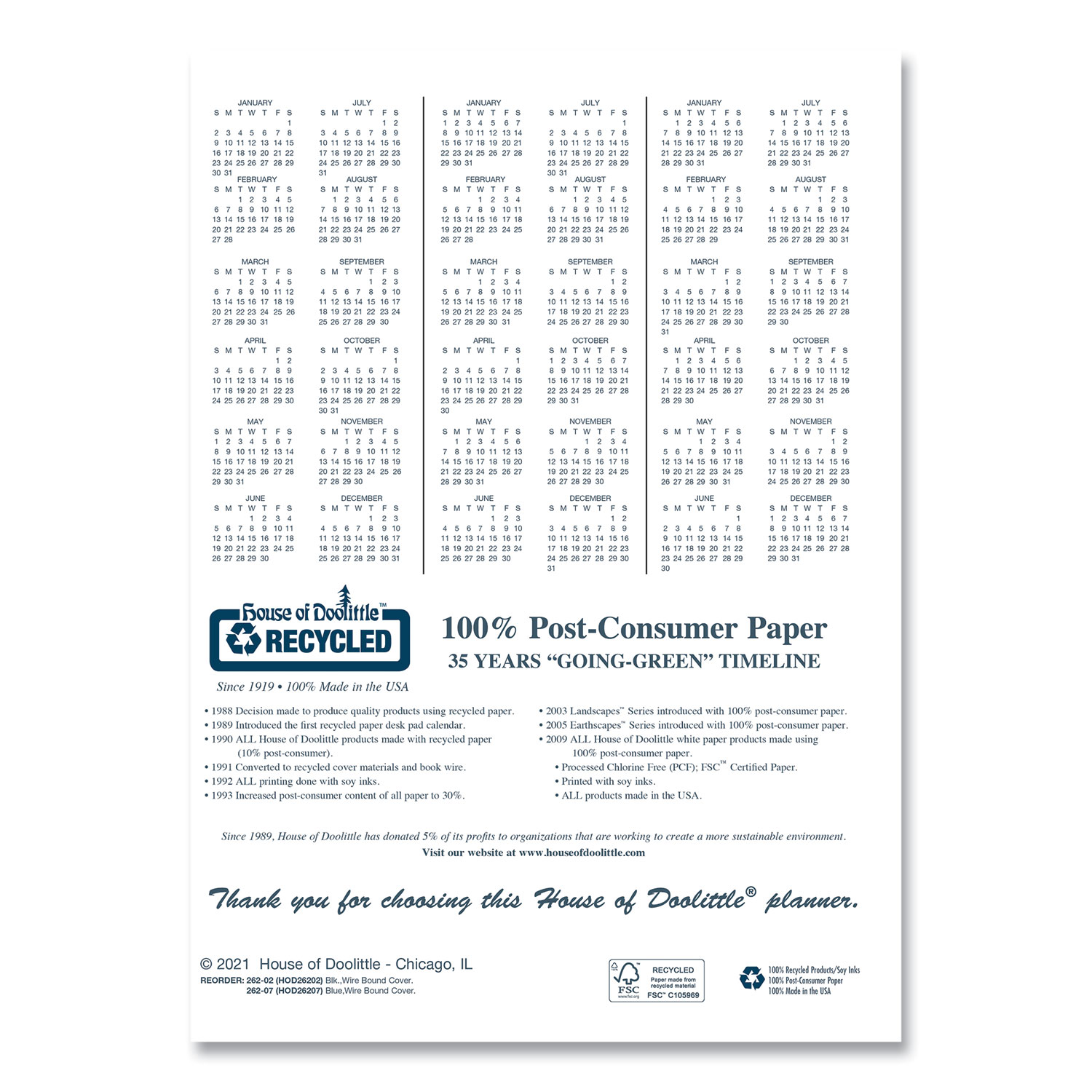 14-Month Recycled Ruled Monthly Planner, 11 x 8.5, Blue Cover, 14-Month  (Dec to Jan): 2023 to 2025 - Hobby Office Corp