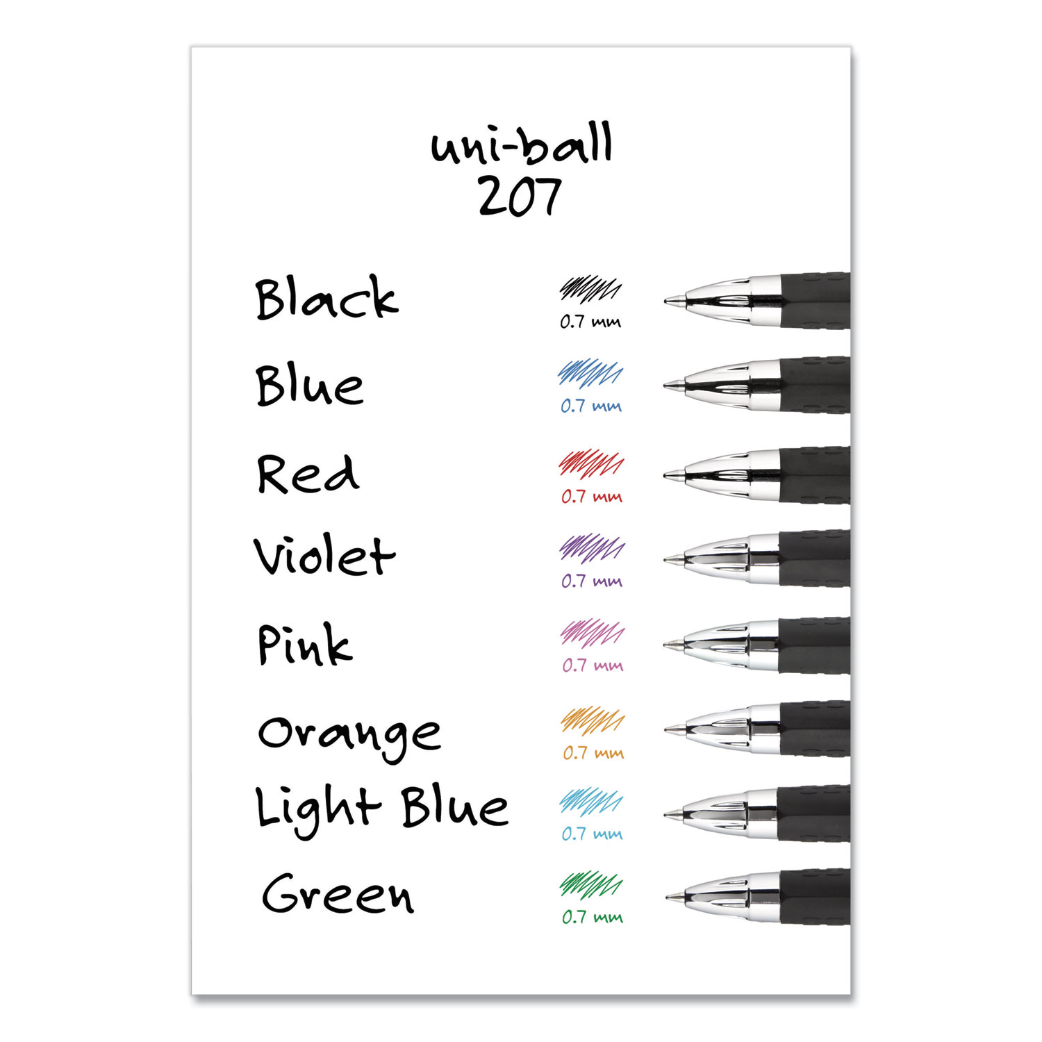 Uni-Ball 207 Signo Gel Ultra Micro Retractable Gel Pen, 0.38mm, Blue Ink, Smoke Barrel