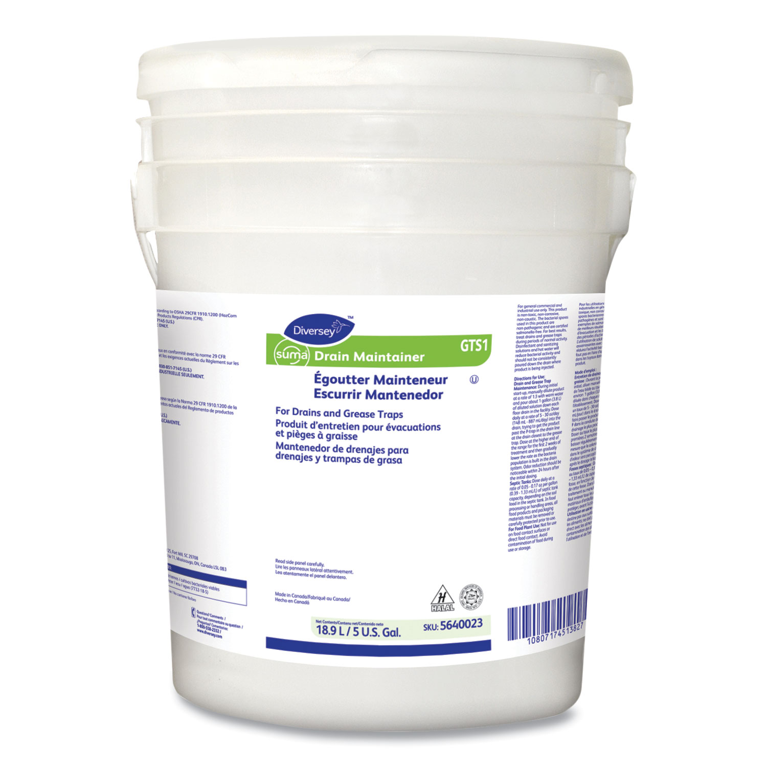 Suma Drain Maintainer, Fresh Scent, 5 gal Pail