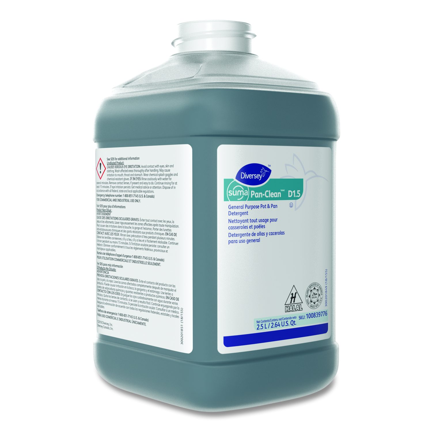 Diversey™ Suma Premium Pot and Pan Detergent, Citrus Scent, 2.5 L ...