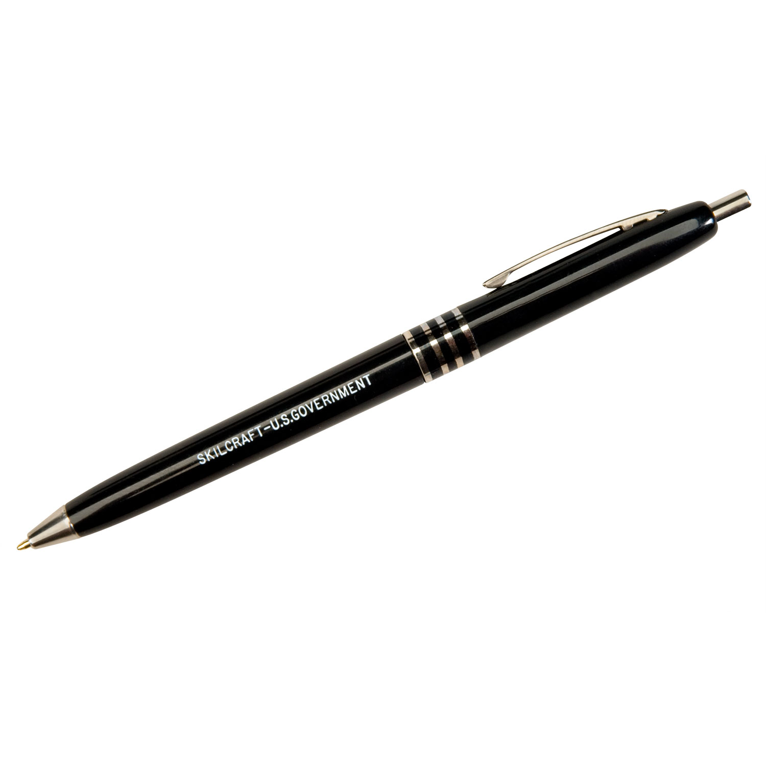 SKILCRAFT Liquid Impression Porous Point Pen, Stick, Extra-Fine 0.4 mm,  Black Ink, Silver/Black Barrel, Dozen, GSA 752001519437