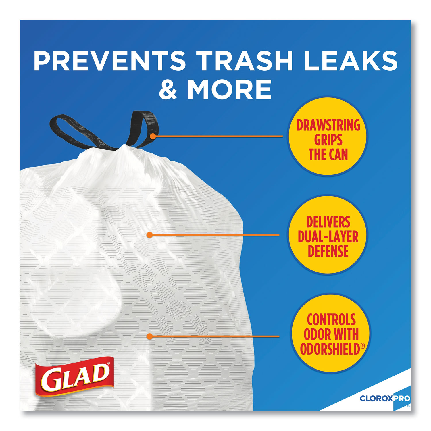 Tall Kitchen Drawstring Trash Bags, 13 gal, 0.72 mil, 23.75 x 24.88,  White, 240/Carton