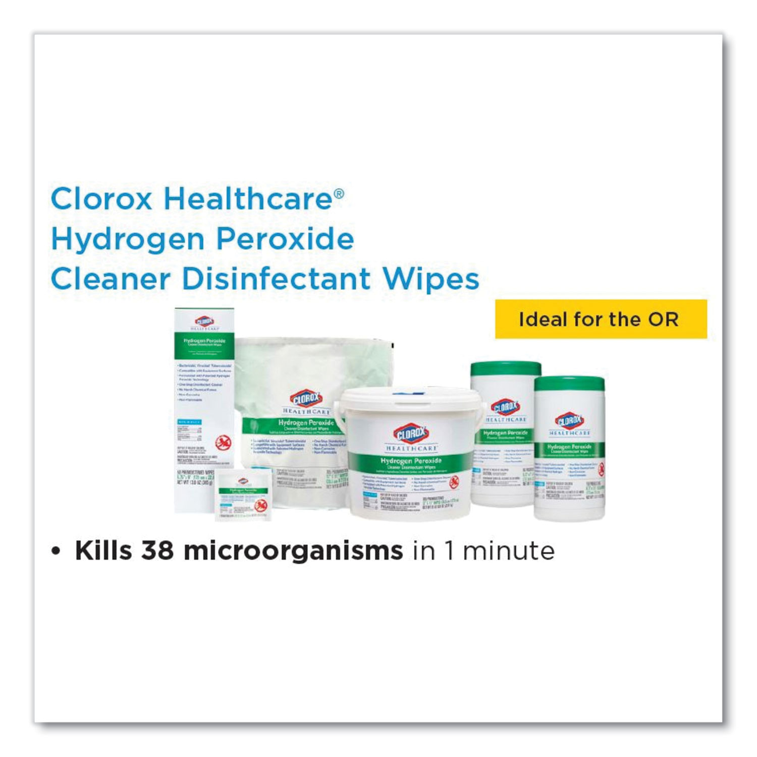 Hydrogen Peroxide Cleaner Disinfectant Wipes, 5.75 x 6.75, Unscented ...