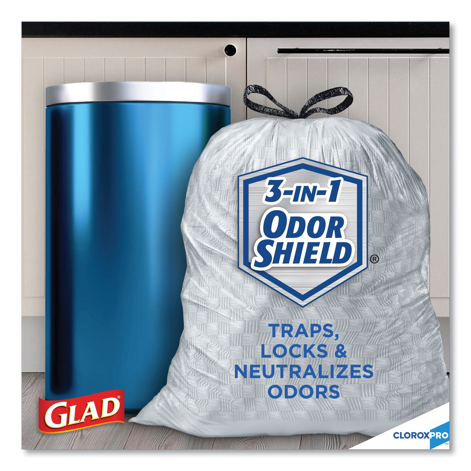 Glad ForceFlex Tall Kitchen Drawstring Trash Bags 13 gal Capacity