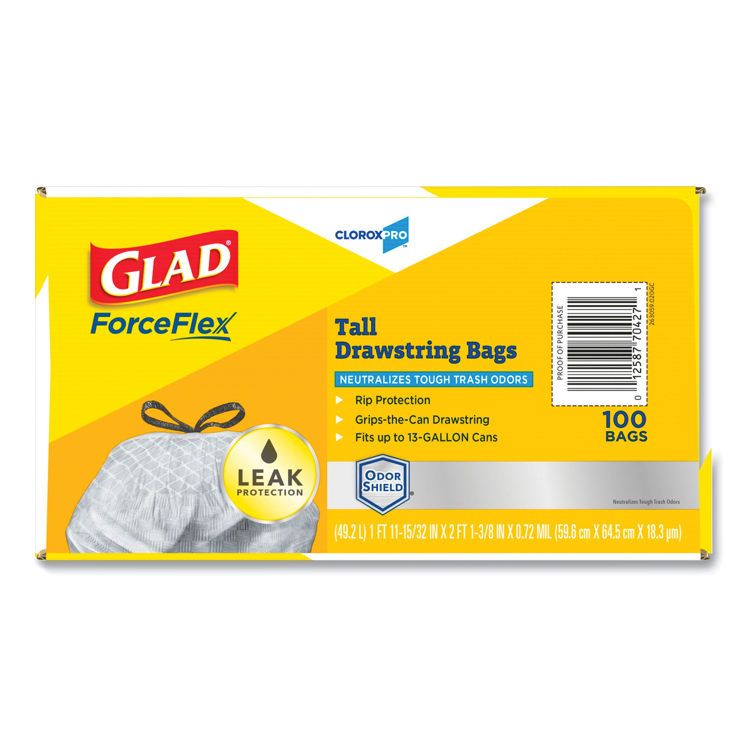 Glad ForceFlex Trash Bag 70 EA/BX 