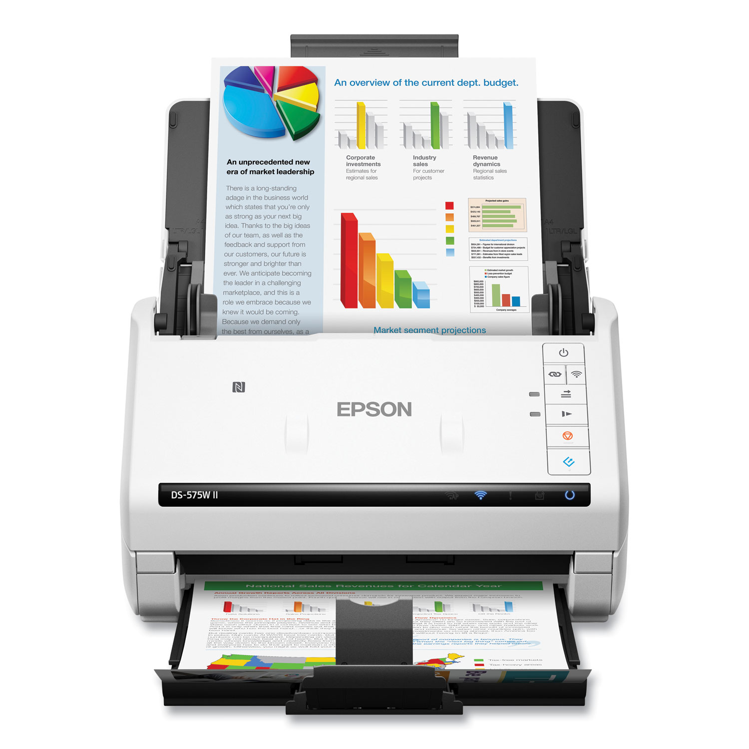 DS575W II Wireless Color Duplex Document Scanner, 600 dpi Optical Resolution, 50Sheet Duplex