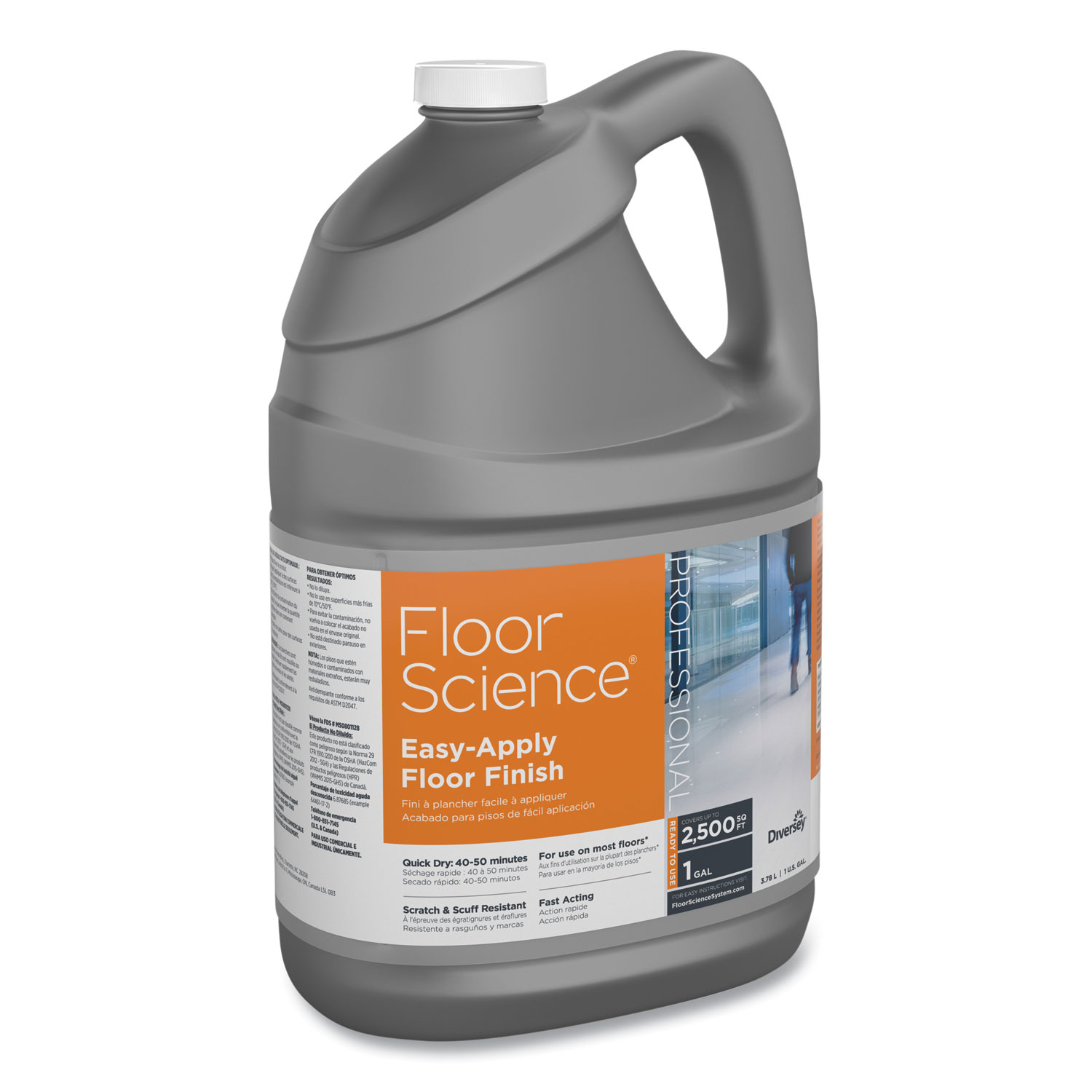 Diversey™ Floor Science Easy Apply Floor Finish, Ammonia Scent, 1 gal ...