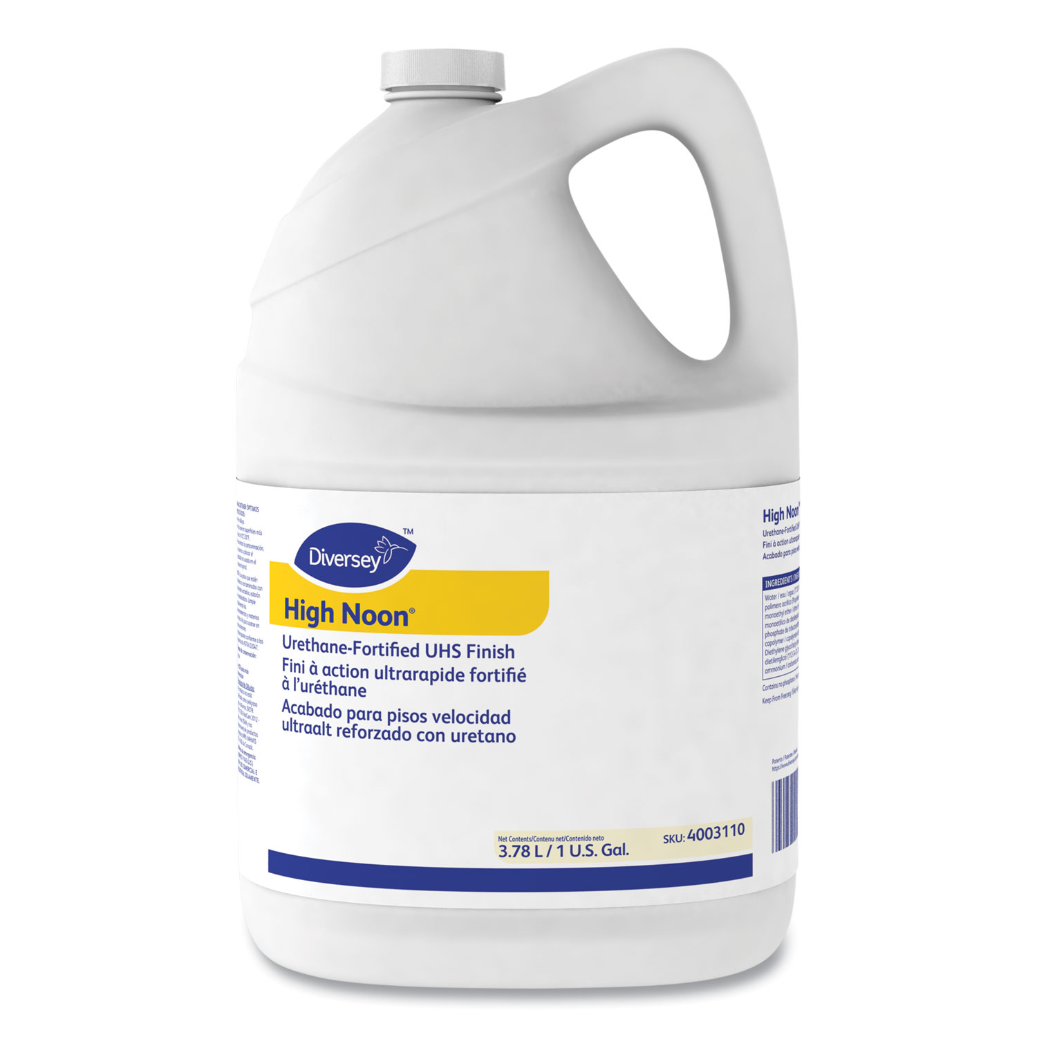 High Noon Urethane-Fortified UHS Floor Finish, Liquid, 1 gal Bottle, 4/Carton