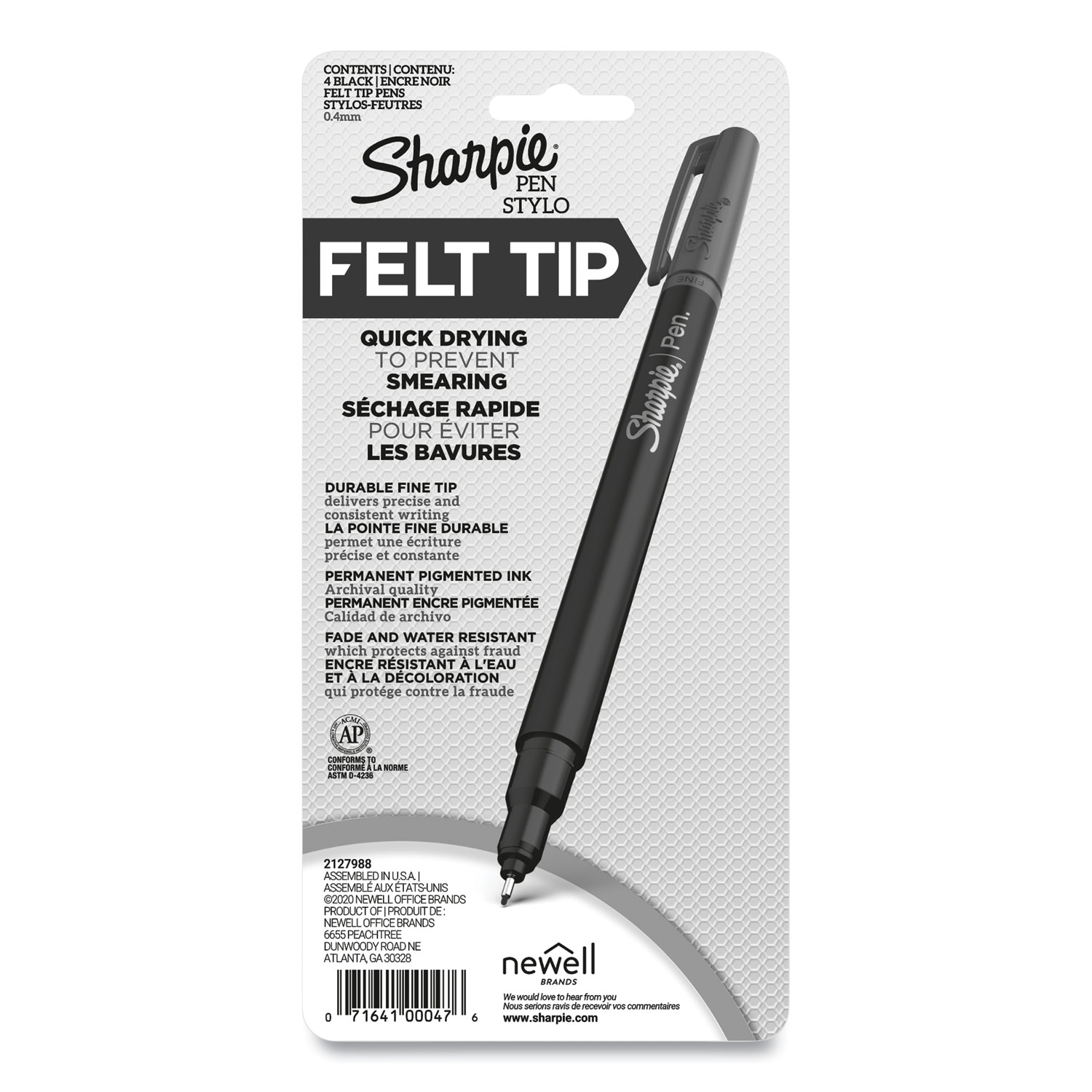 Office Depot Brand Felt Tip Pens Fine Point 0.5 mm Black Barrel Black Ink  Pack Of 4 - Office Depot