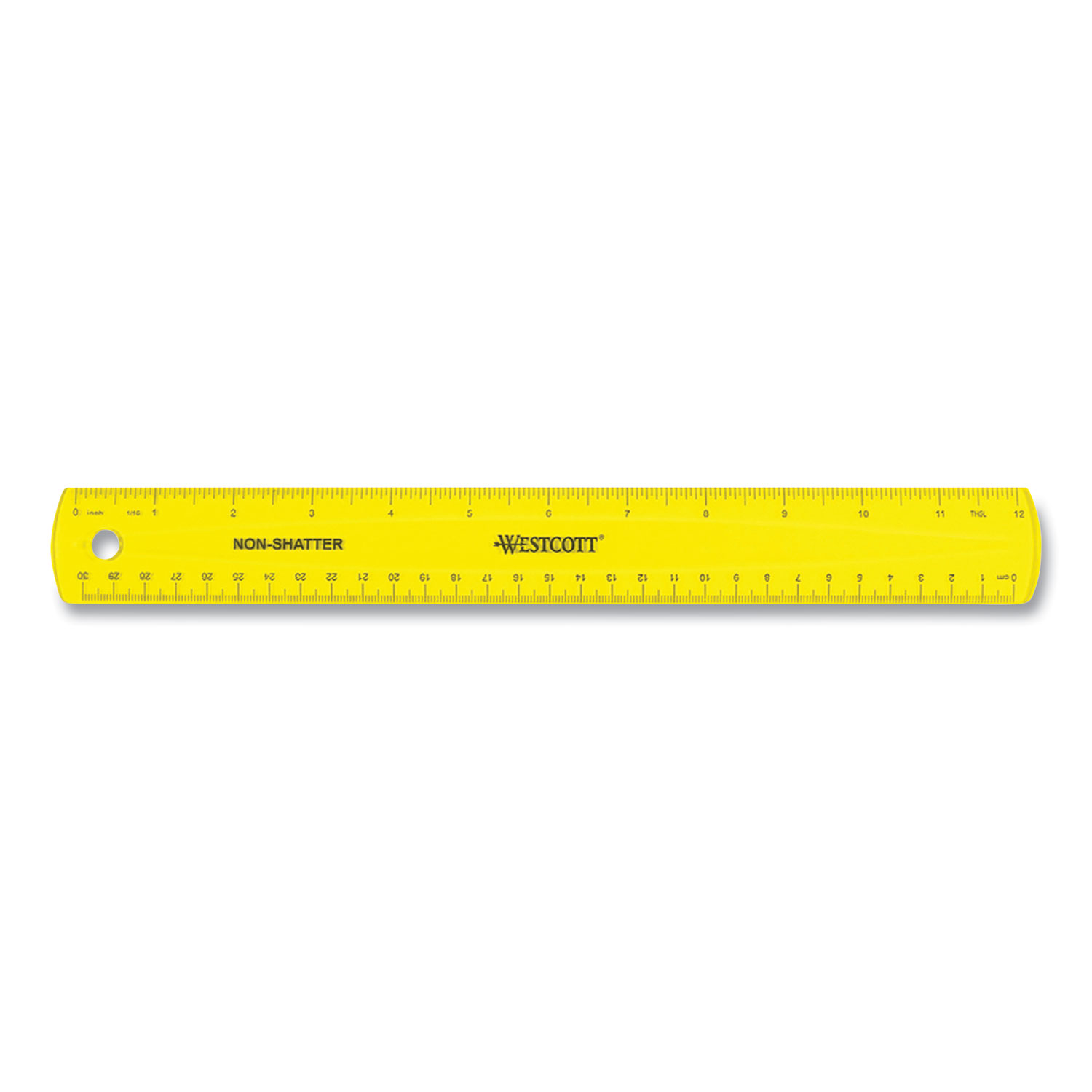 Non-Shatter Flexible Ruler, Standard/Metric, 12 (30 cm) Long, Plastic,  Assorted Translucent Colors, 12/Box