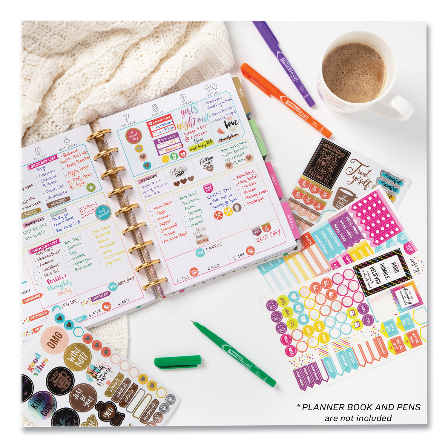 Planner Sticker Variety Pack for Moms, Budget, Family, Fitness, Holiday,  Work, Assorted Colors, 1,820/Pack - Zerbee