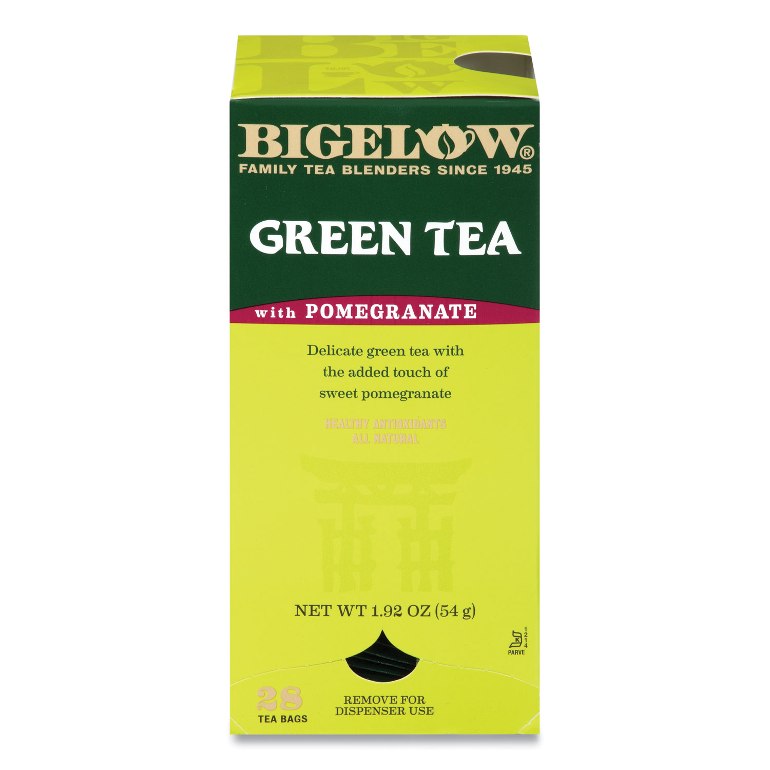 Green Tea with Pomegranate, 0.07 oz Tea Bag, 28/Box