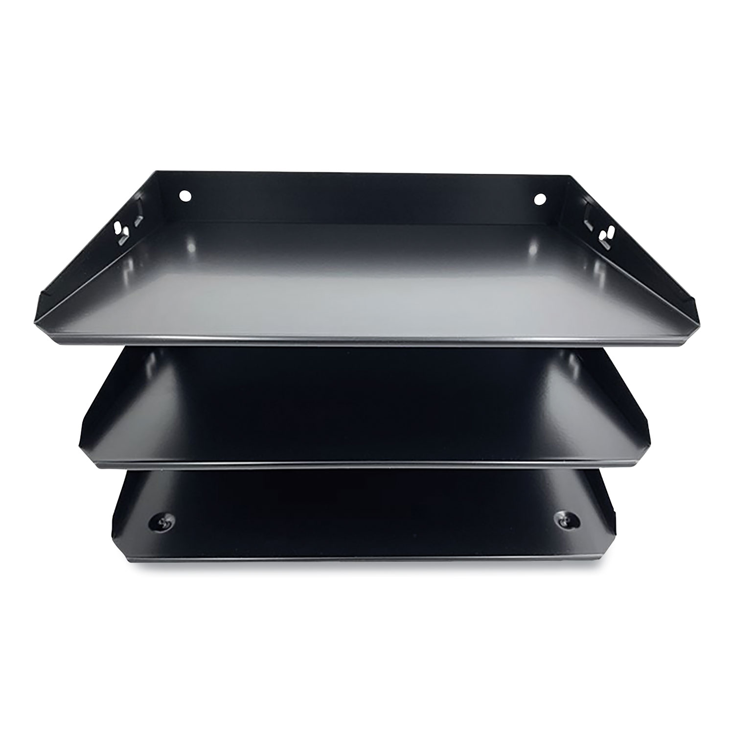 Steel Horizontal File Organizer, 3 Sections, Letter Size Files, 12 x 8.75 x 6, Black
