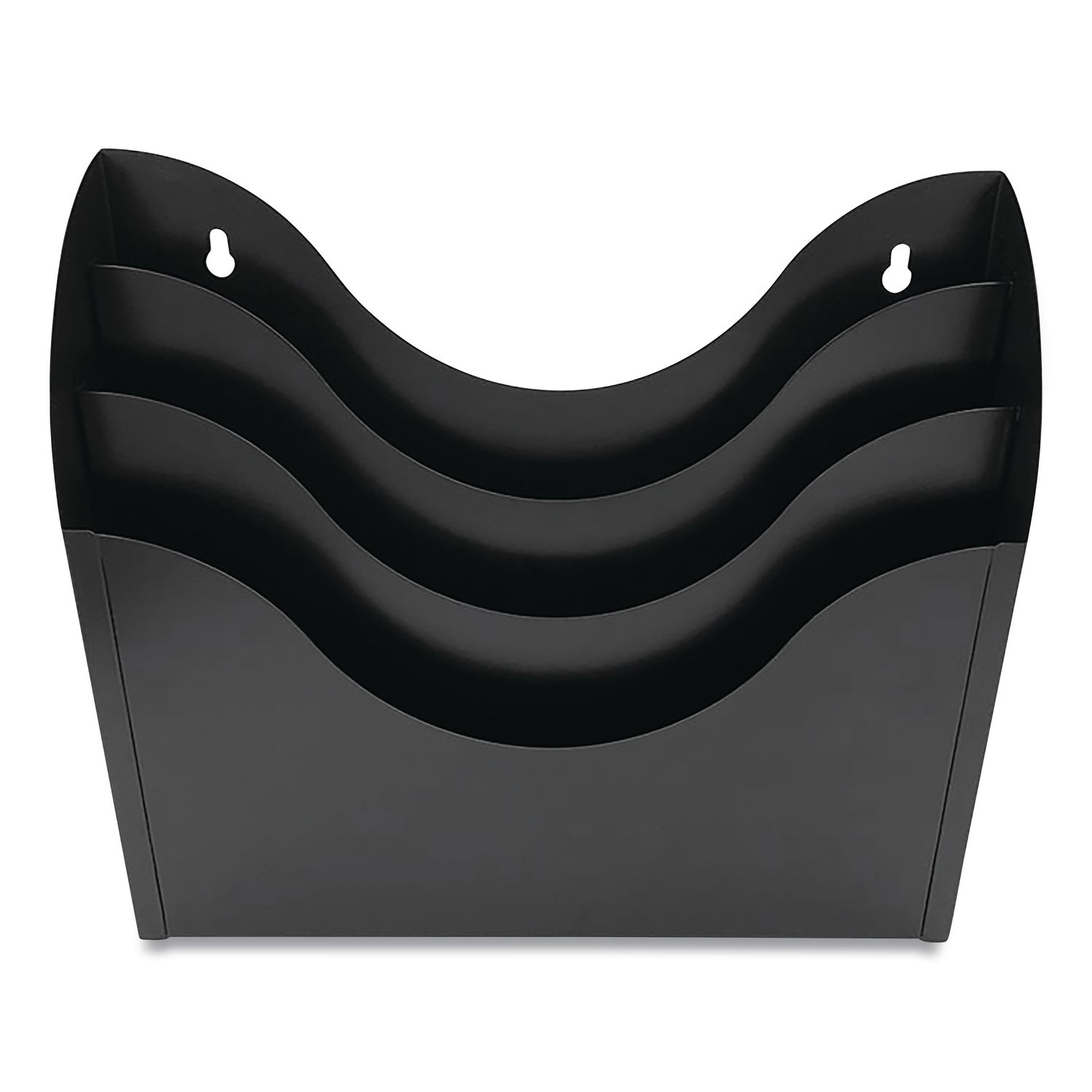 Three-Compartment Steel Wall Sorter, 3 Sections, Legal/Letter Size, 13" x 3.5" x 11.25", Black