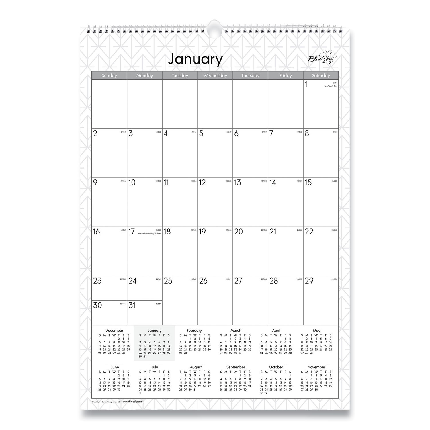 Enterprise Wall Calendar, Enterprise Geometric Artwork, 12 x 17, White ...