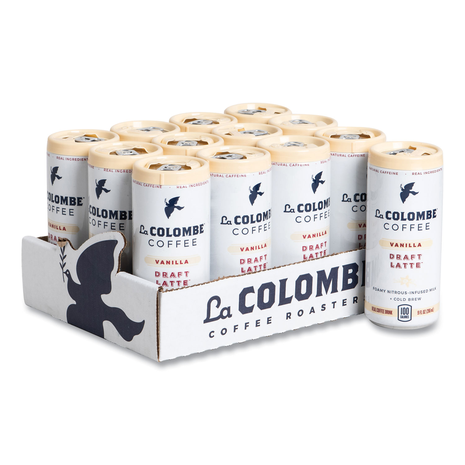 Cold Brew Draft Latte, Vanilla, 9 oz Can, 12/Carton