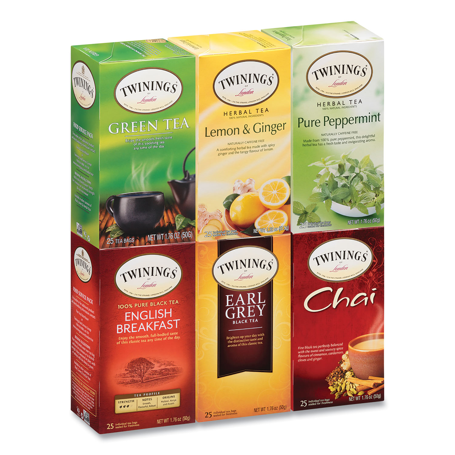 Tea Bags, Assorted, 25/Box