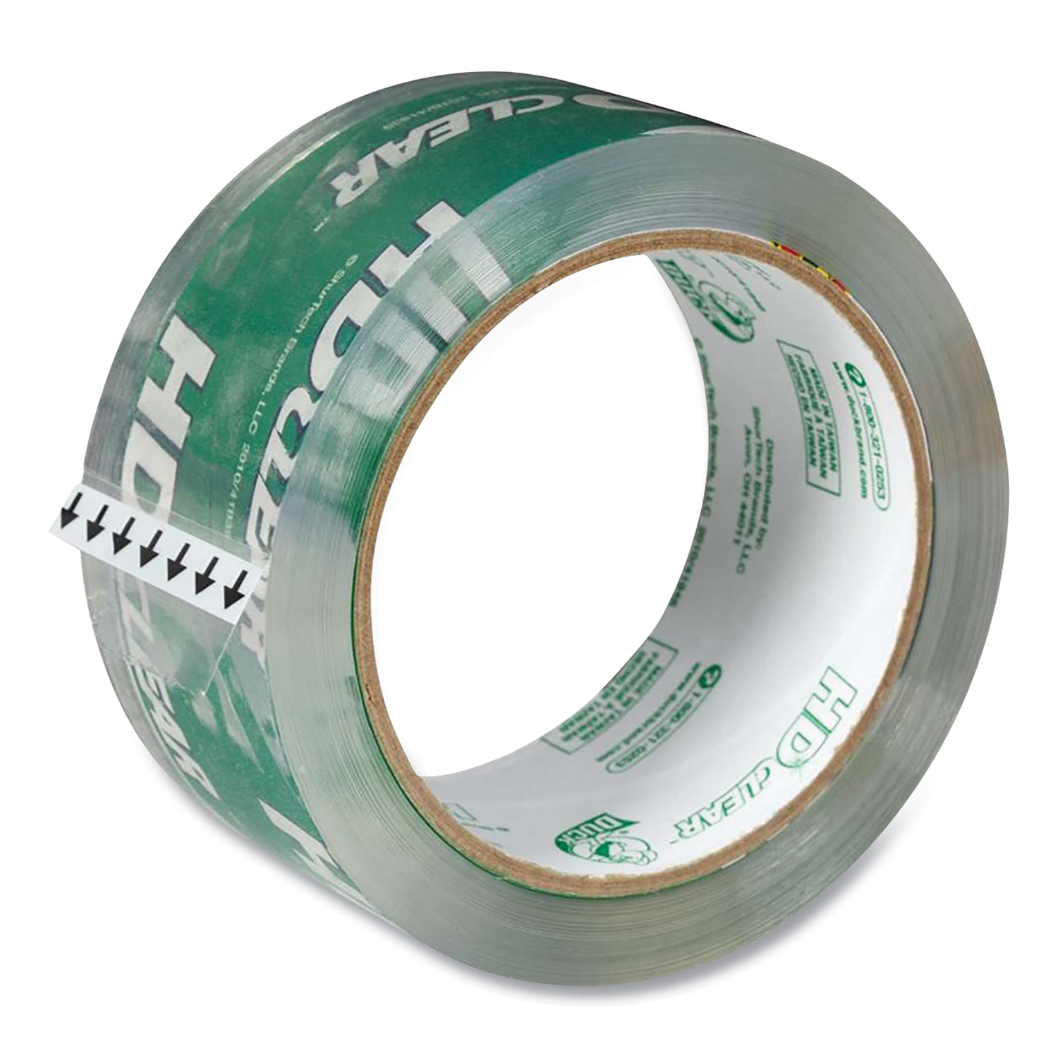 HEAVY-DUTY ACRYLIC BOX SEALING TAPE WITH DISPENSER, 3 CORE, 1.88 X 54.6  YDS, CLEAR, 2/PACK