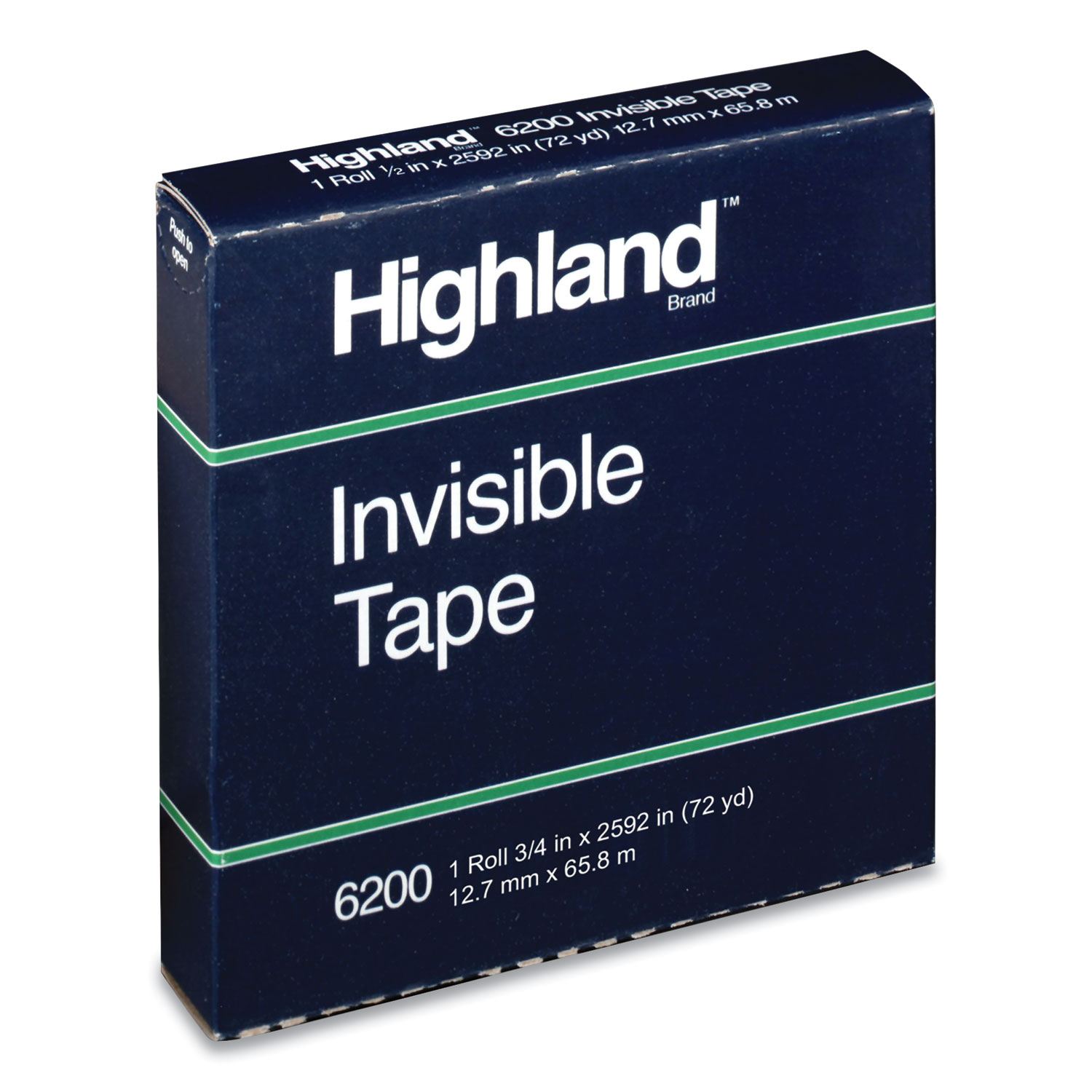 Invisible Permanent Mending Tape, 3″ Core, 0.5″ x 72 yds, Clear