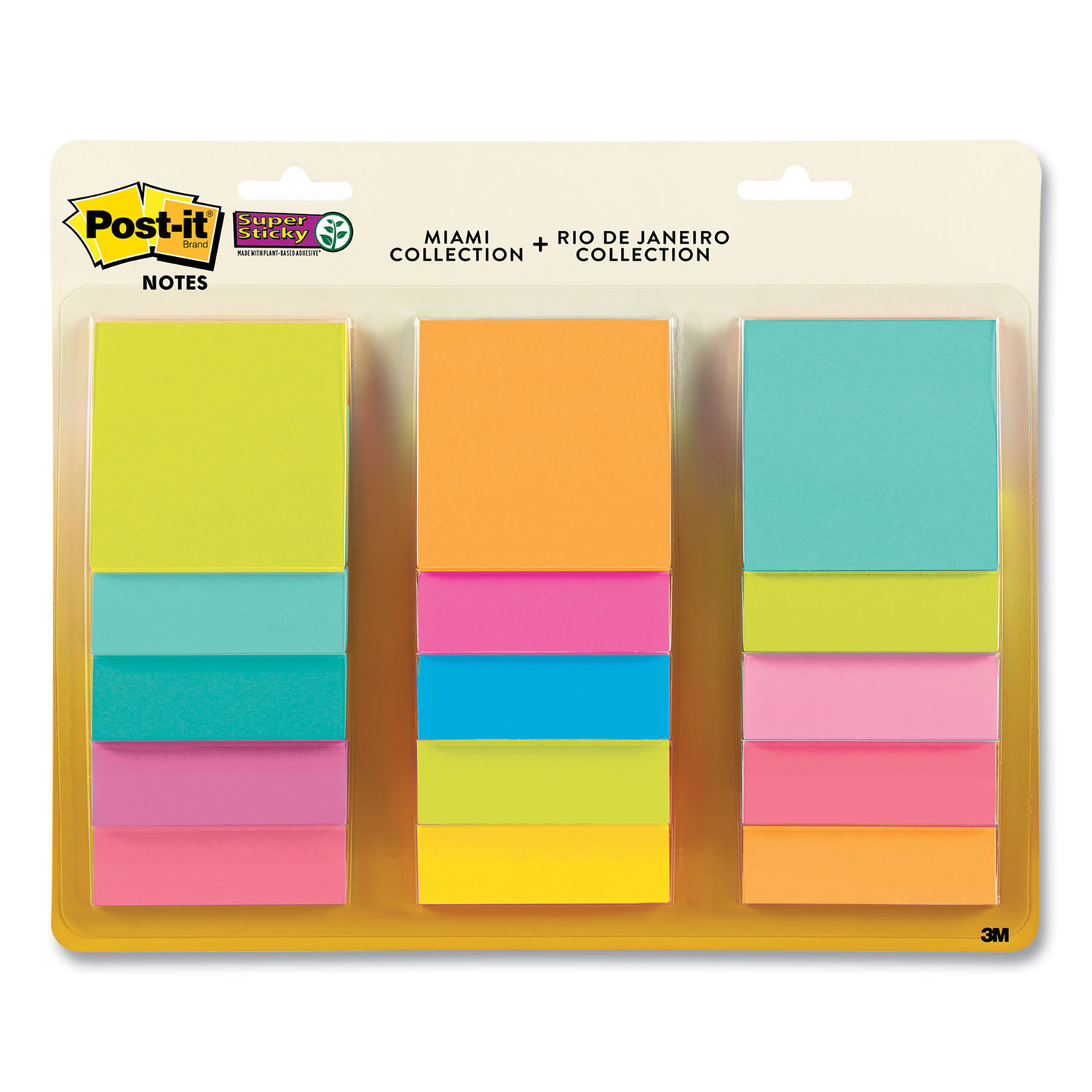 Pad Collection Assortment Pack, 3″ x 3″, Energy Boost and Supernova Neon Color Collections, 45 Sheets/Pad, 15 Pads/Pack