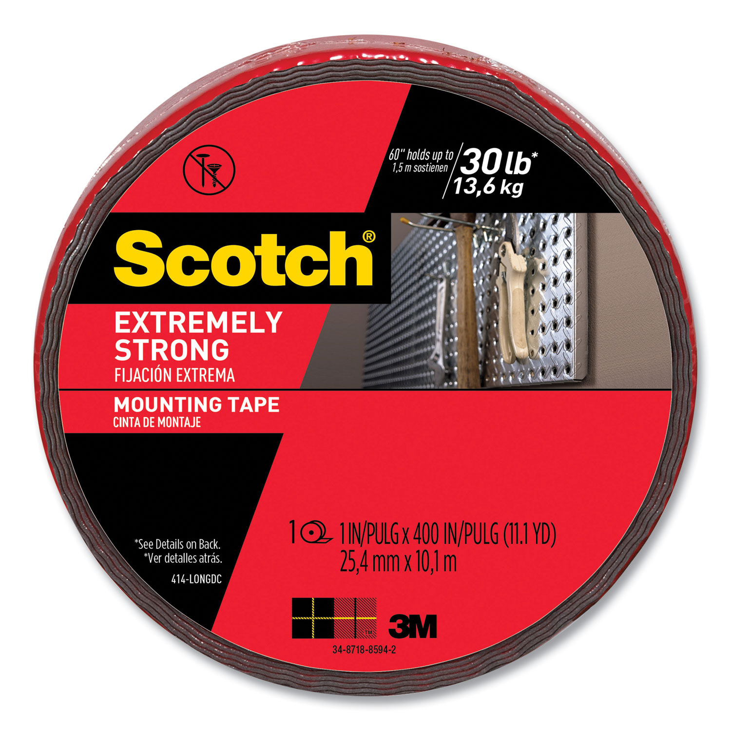 Scotch Extreme Mounting Tape Black 1 by 60-Inch 