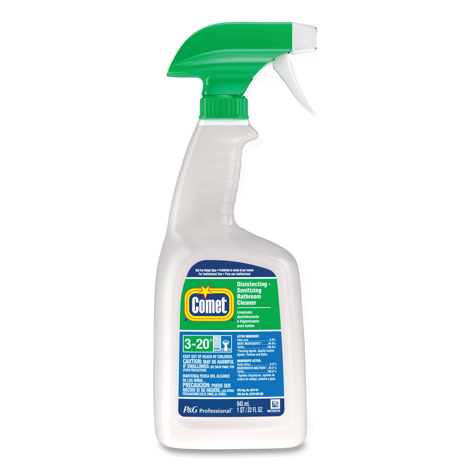 Disinfecting-Sanitizing Bathroom Cleaner, 32 oz Trigger Spray Bottle,  8/Carton - Buy Janitorial Direct