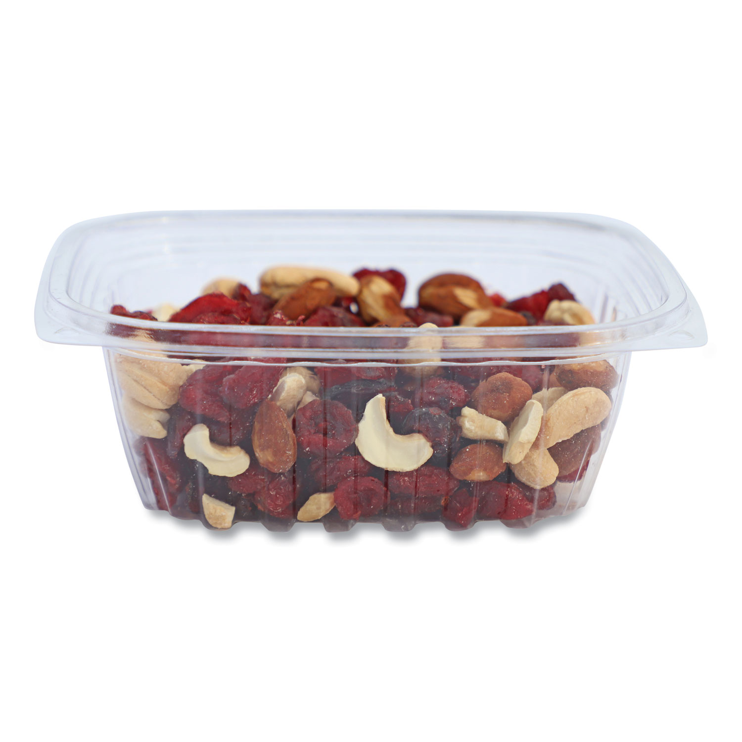 Fiber Hinged Containers, 3-Compartment, 8 x 8 x 3, Natural, Paper