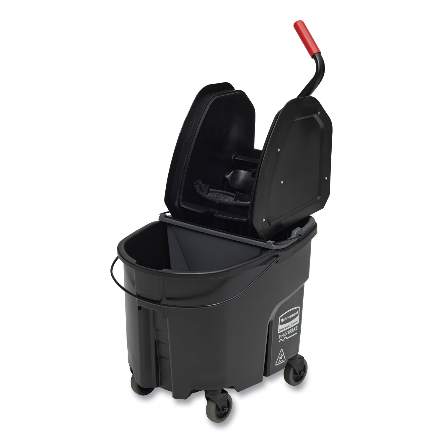 Rubbermaid WaveBrake 26 qt. Yellow Mop Bucket & Side Press Wringer Combo