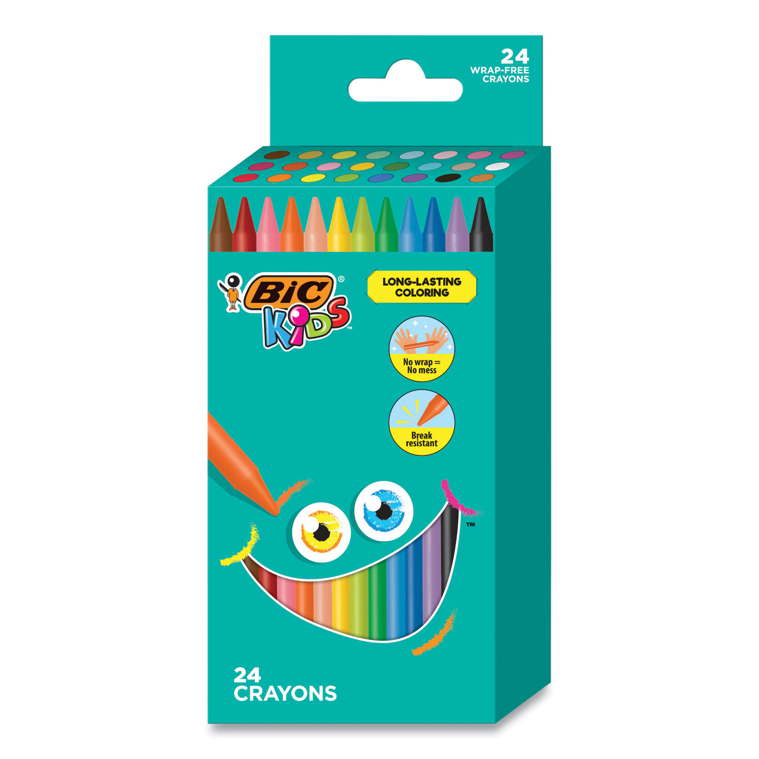 Bic Kids Coloring Crayons, 36 Assorted Colors, 36/Pack