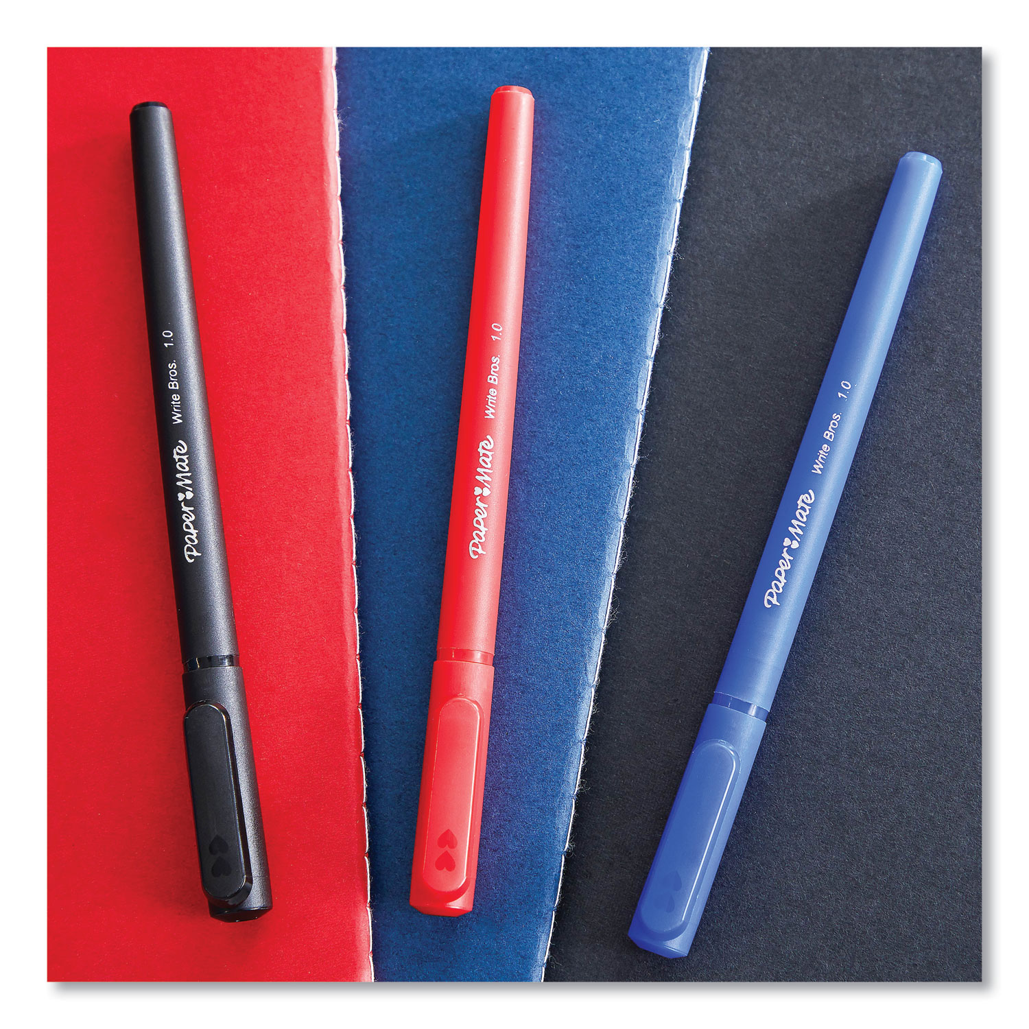 Write Bros. Ballpoint Pen, Stick, Fine 0.8 mm, Black Ink, Black Barrel,  Dozen - BOSS Office and Computer Products