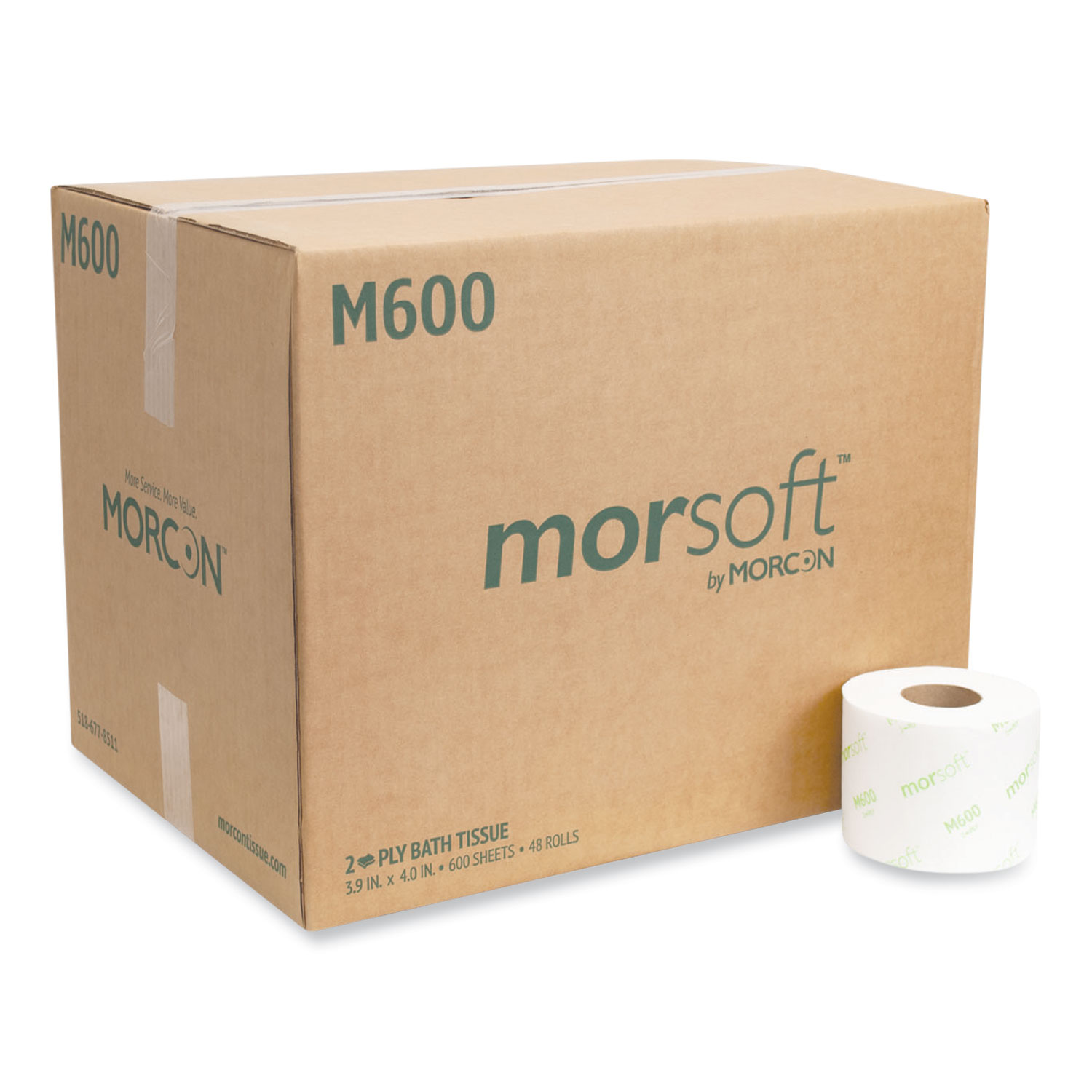 Morsoft Controlled Bath Tissue, Septic Safe, 2-Ply, White, 600 Sheets ...