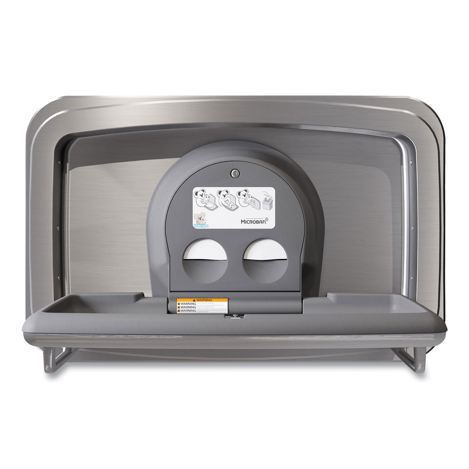 Baby Changing Station, Wall Horizontal Mount, 37.06 x 21.63, Gray