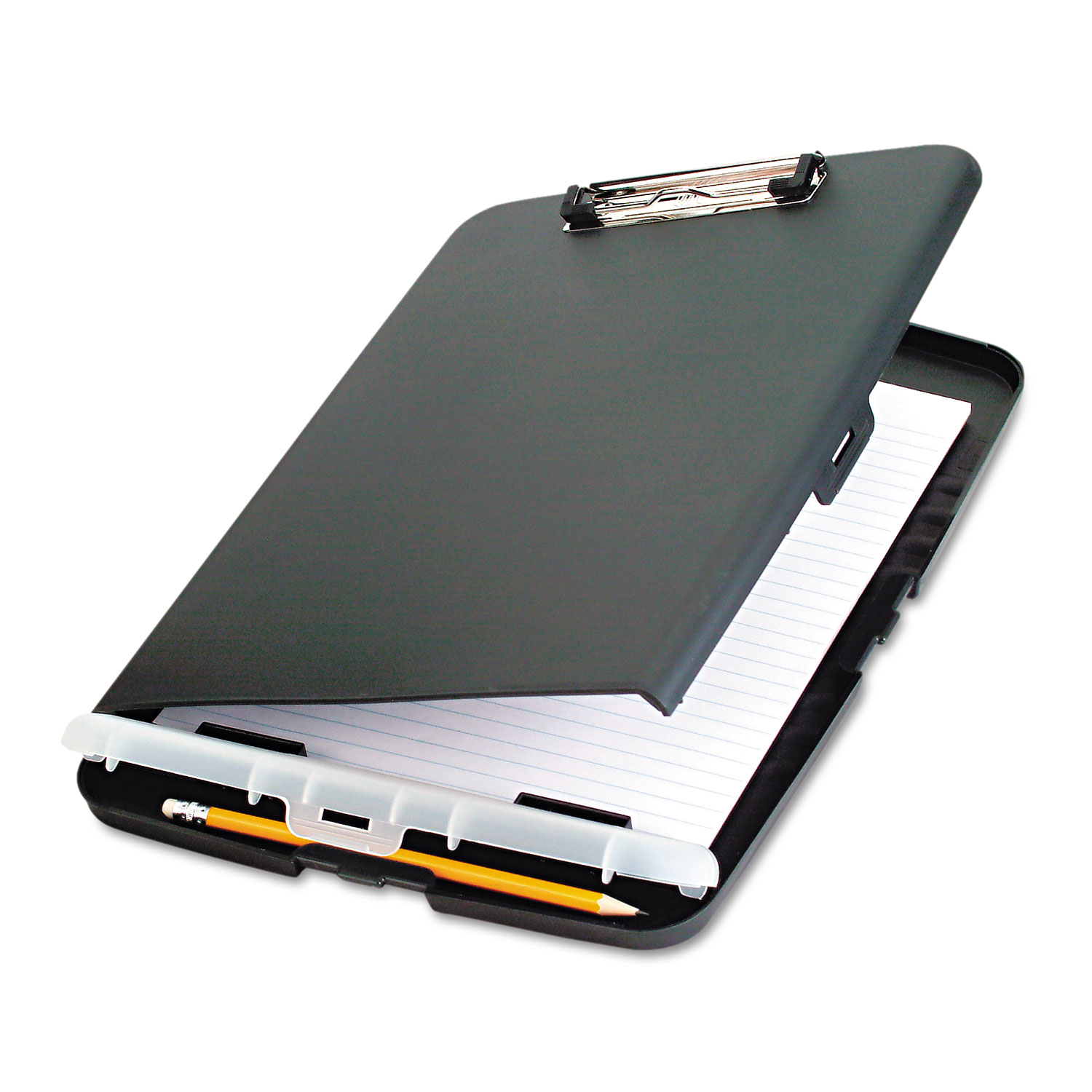 Low Profile Storage Clipboard, 1/2 Capacity, Holds 9w x 12h, Charcoal