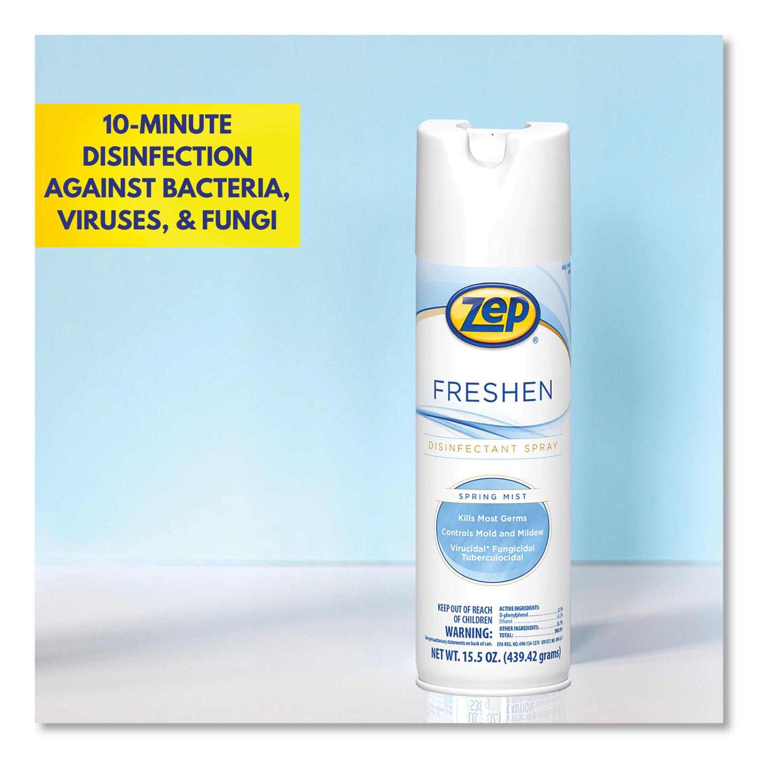 Freshen Disinfectant Spray, Spring Mist, 15.5 oz Aerosol Spray, 12
