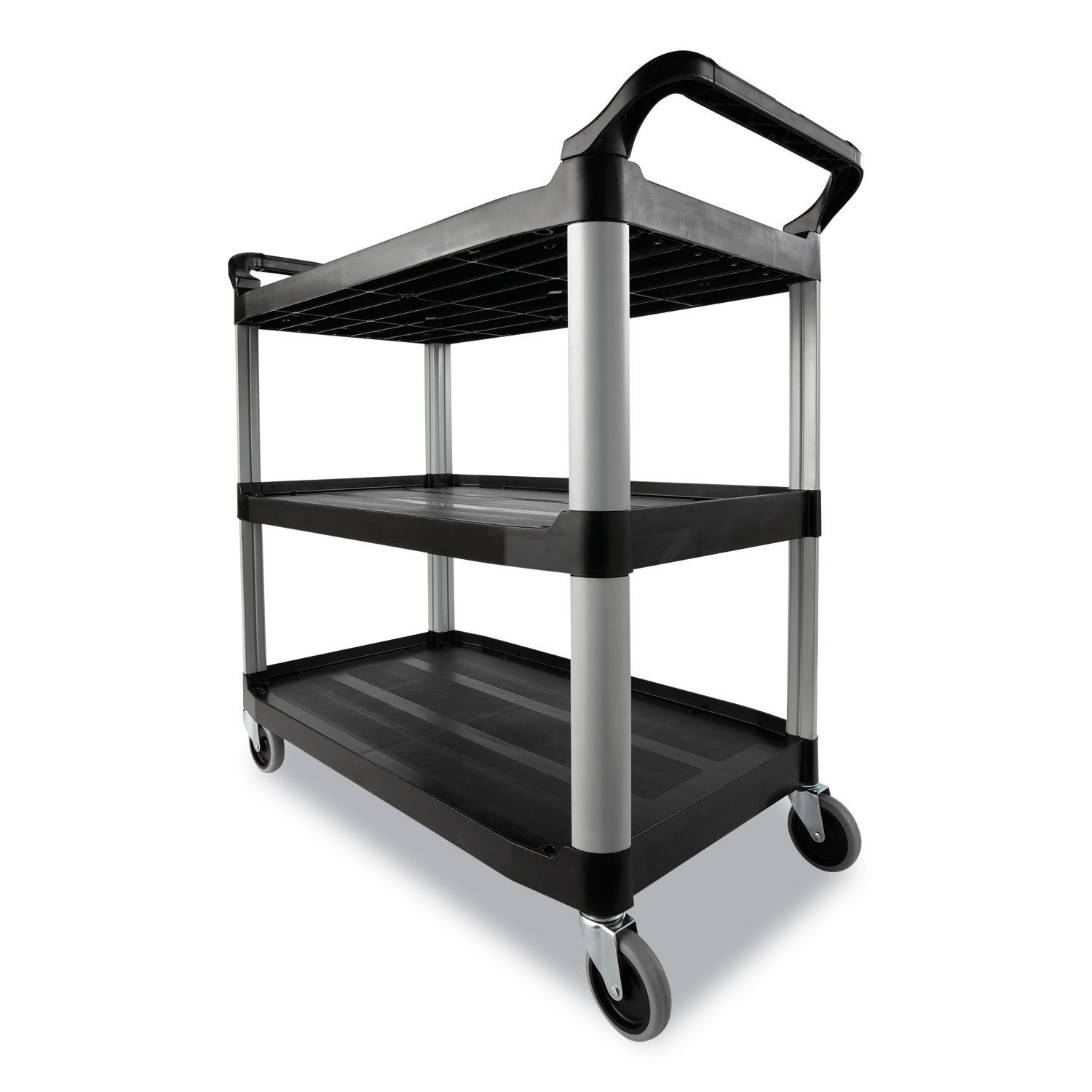 Rubbermaid Commercial Service/Utility Cart, Two-Shelf, Black