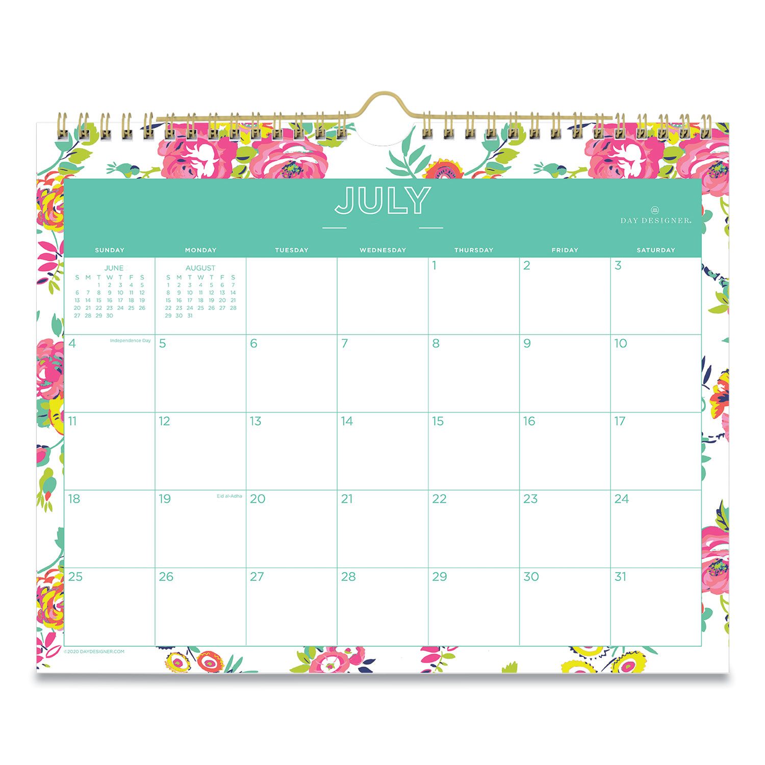 Day Designer Peyton Academic Wall Calendar, Floral Artwork, 11 x 8.75