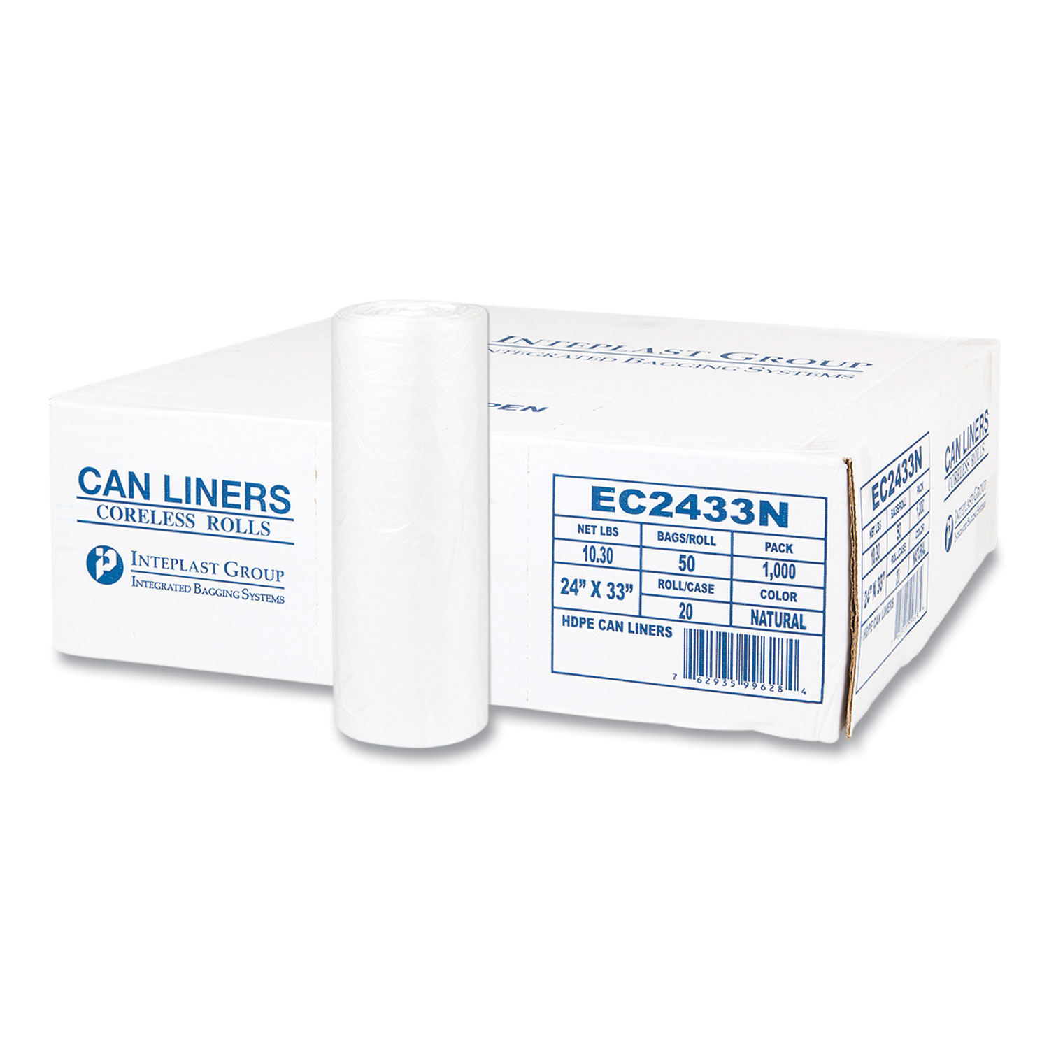 Ultra Plus Can Liners, 16 gal, 8 microns, 24 x 33, Natural, 200/Carton