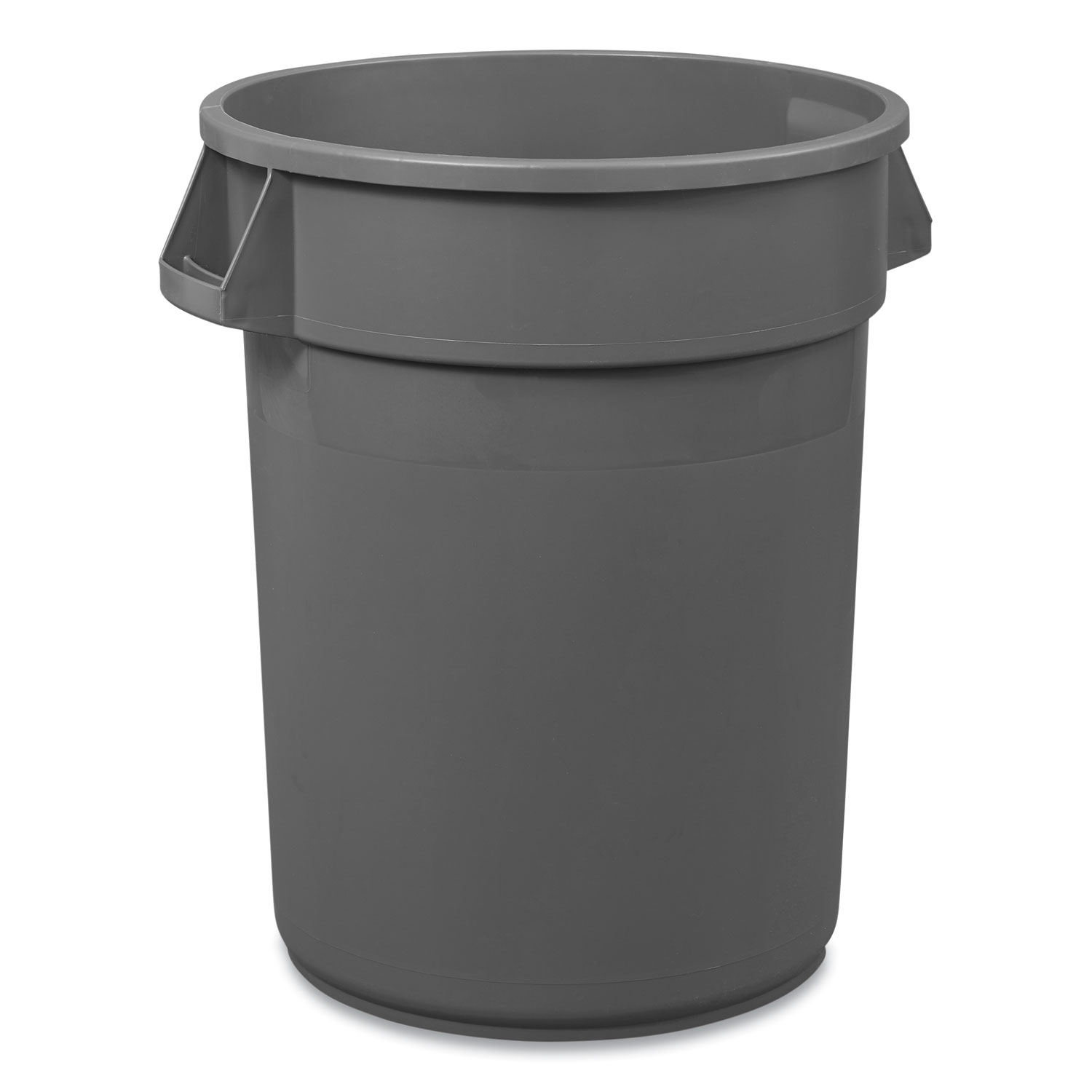 Round Waste Receptacle, LLDPE, 32 gal, Gray SCV Janitorial Supply