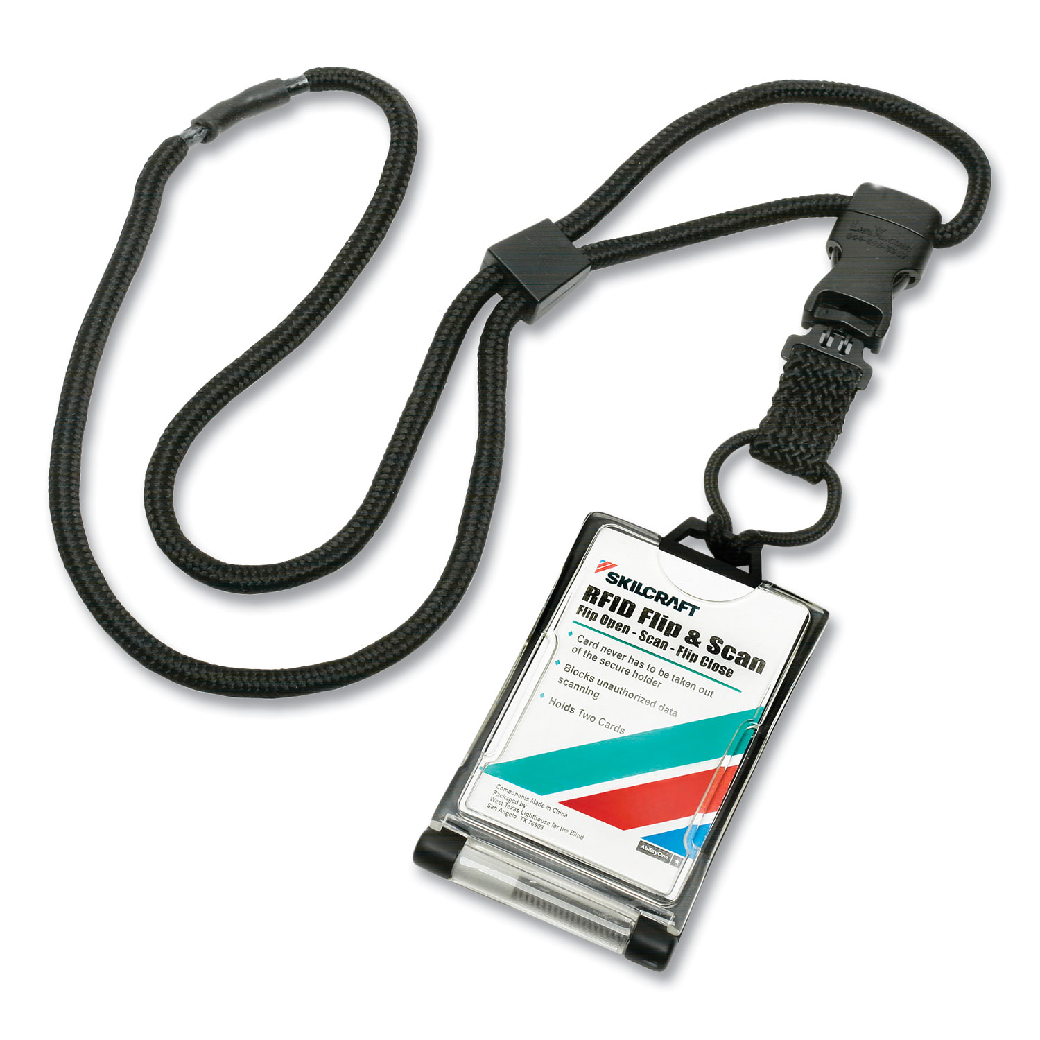 8455016926543 SKILCRAFT RFID Dual Card Holder, Vertical, 2.13 x 2.38,  Black, Dozen - ASE Direct