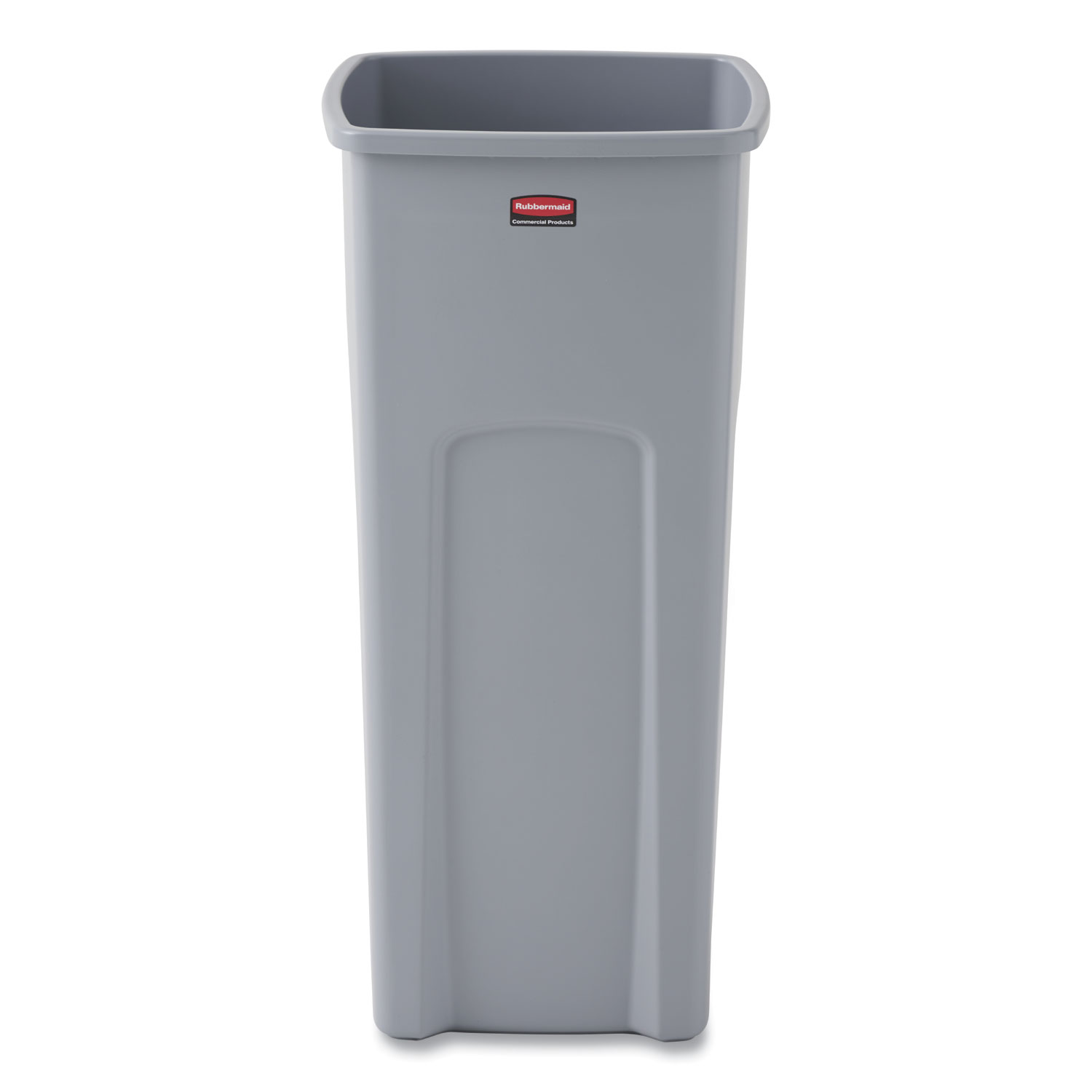 Untouchable Square Waste Receptacle, 23 gal, Plastic, Gray