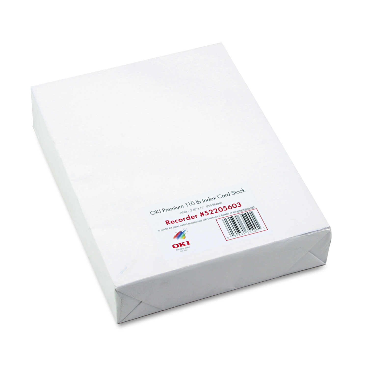 Premium Card Stock, 110 lbs., Letter, White, 250 Sheets/Box