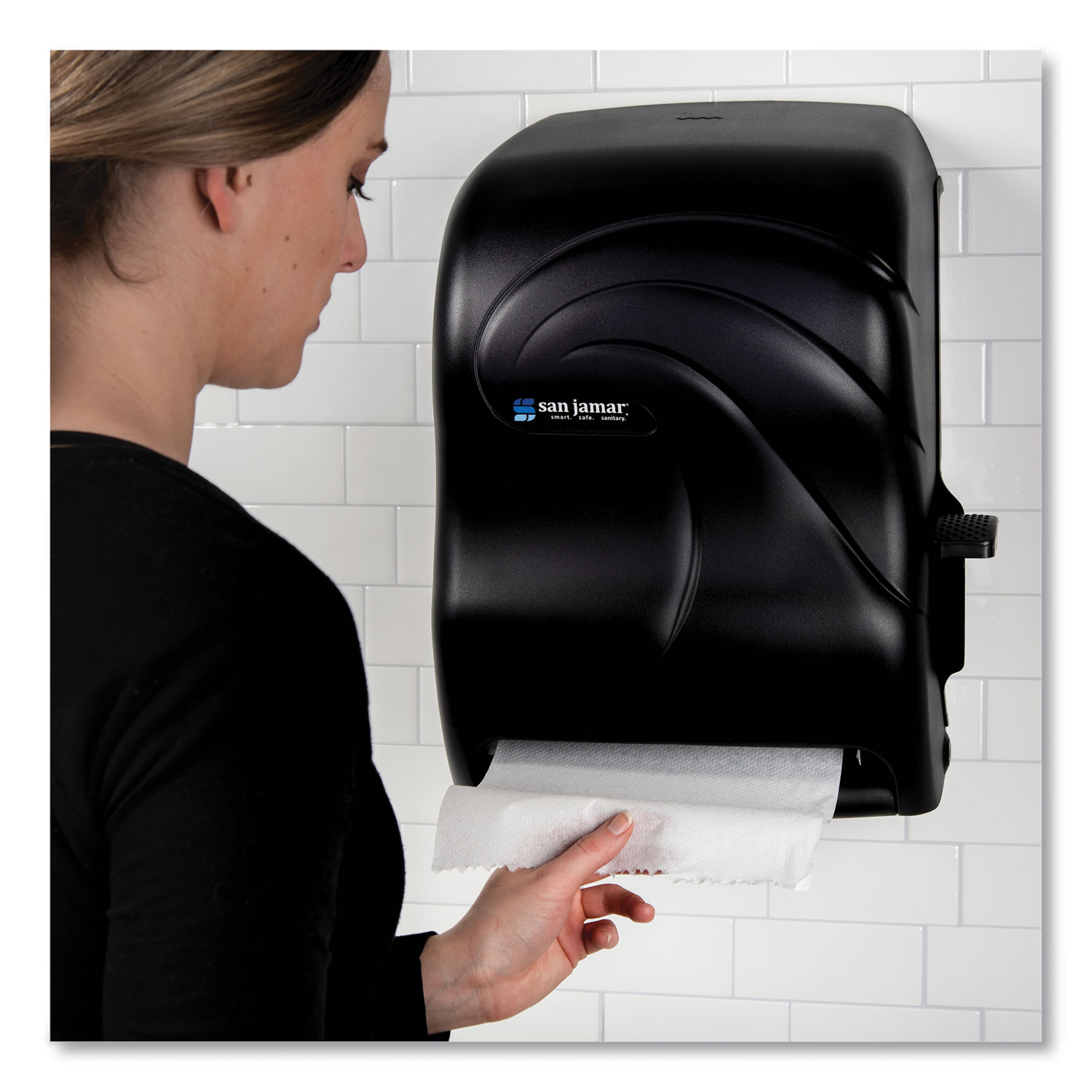 San Jamar Electronic Free Paper Towel Dispenser for Automatic Hands Free  Towel Dispensing in Restrooms, Smart Essence Classic, Arctic Blue