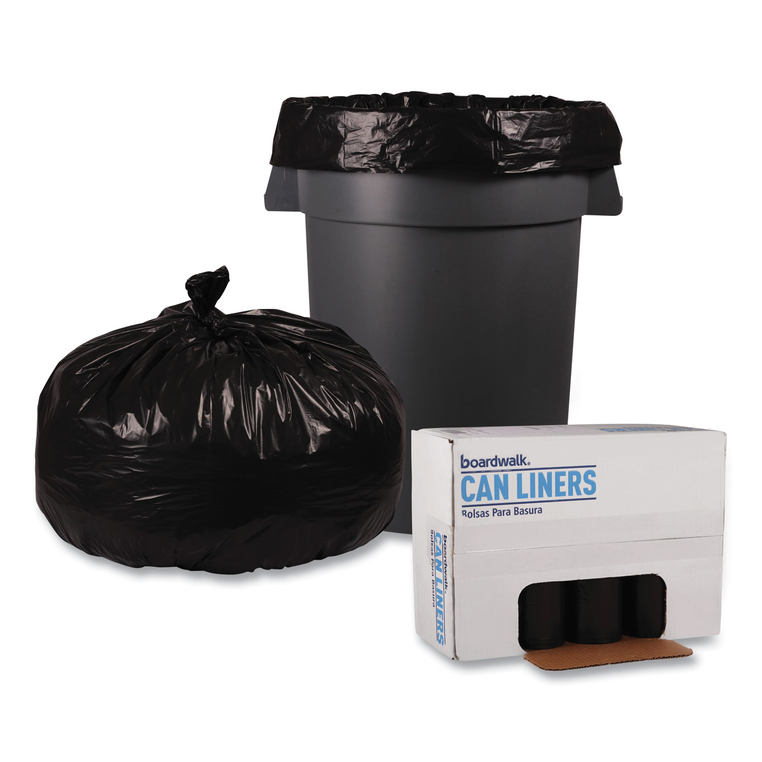 40 x 46 x 1.5 mil Black Eco-Friendly Poly Trash Can Liners