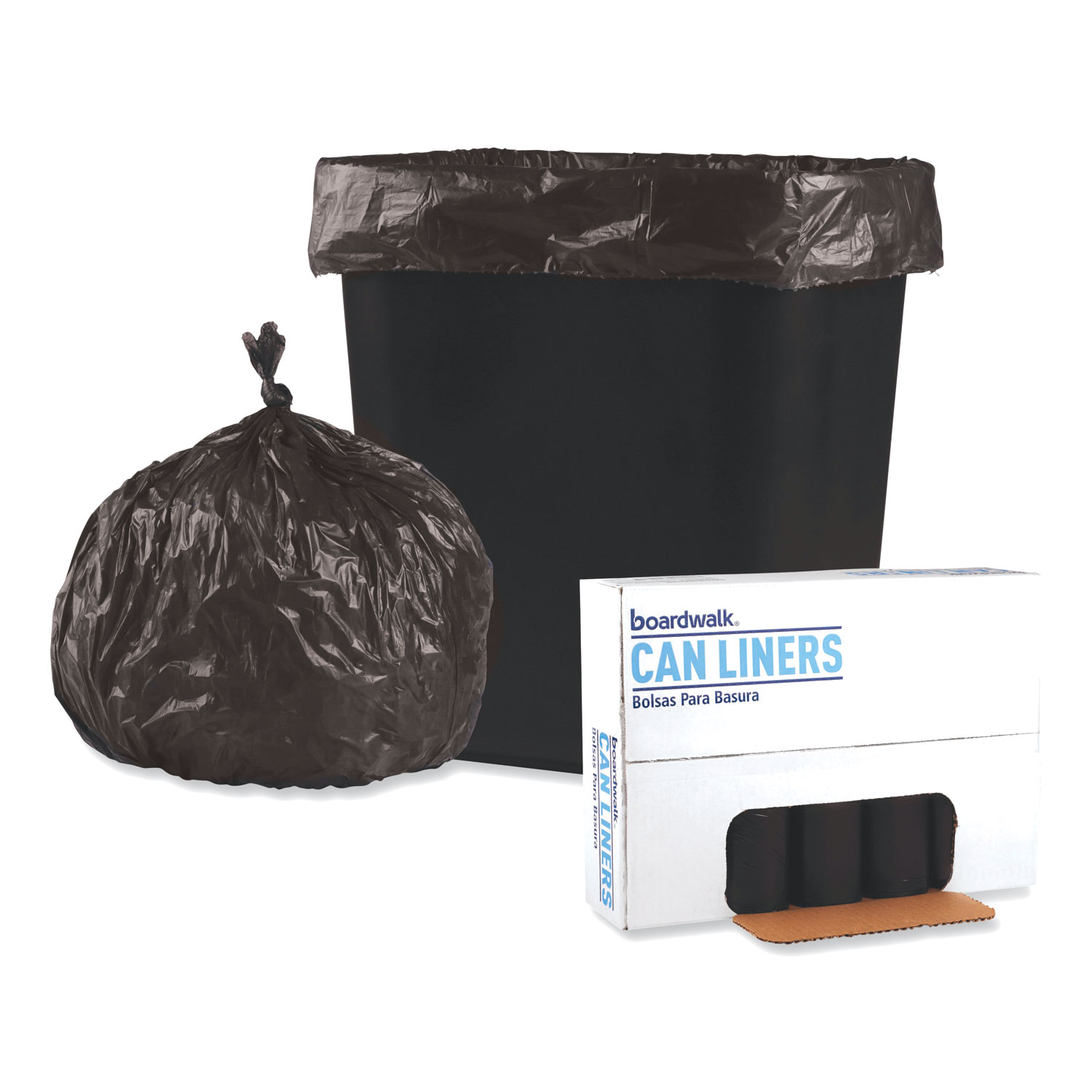 Pack of 25 Black Trash Bags 38x60 Thickness 17 Mic Low Density