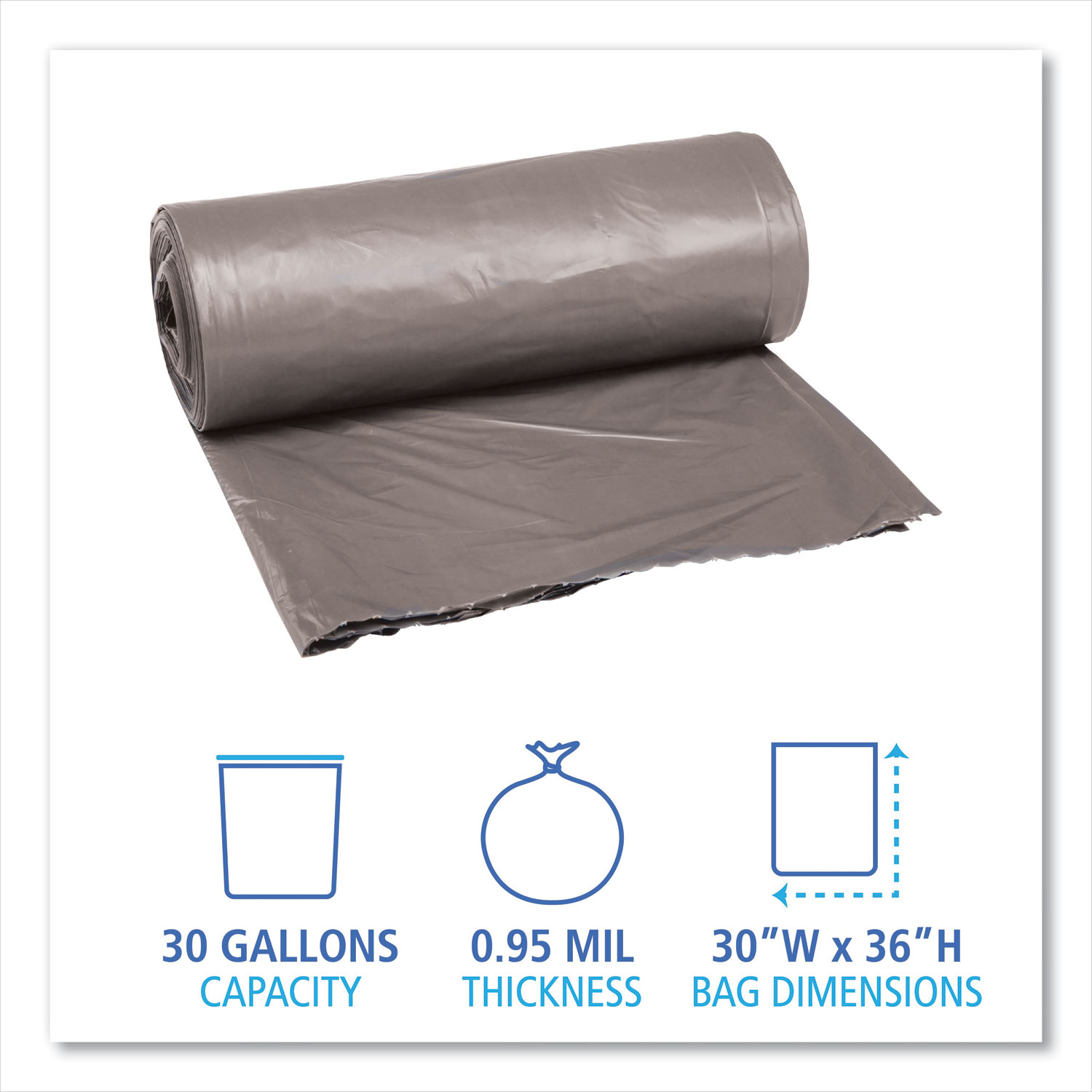 30 Gallon Trash Bags, 30 Gal Garbage Bag Can Liners