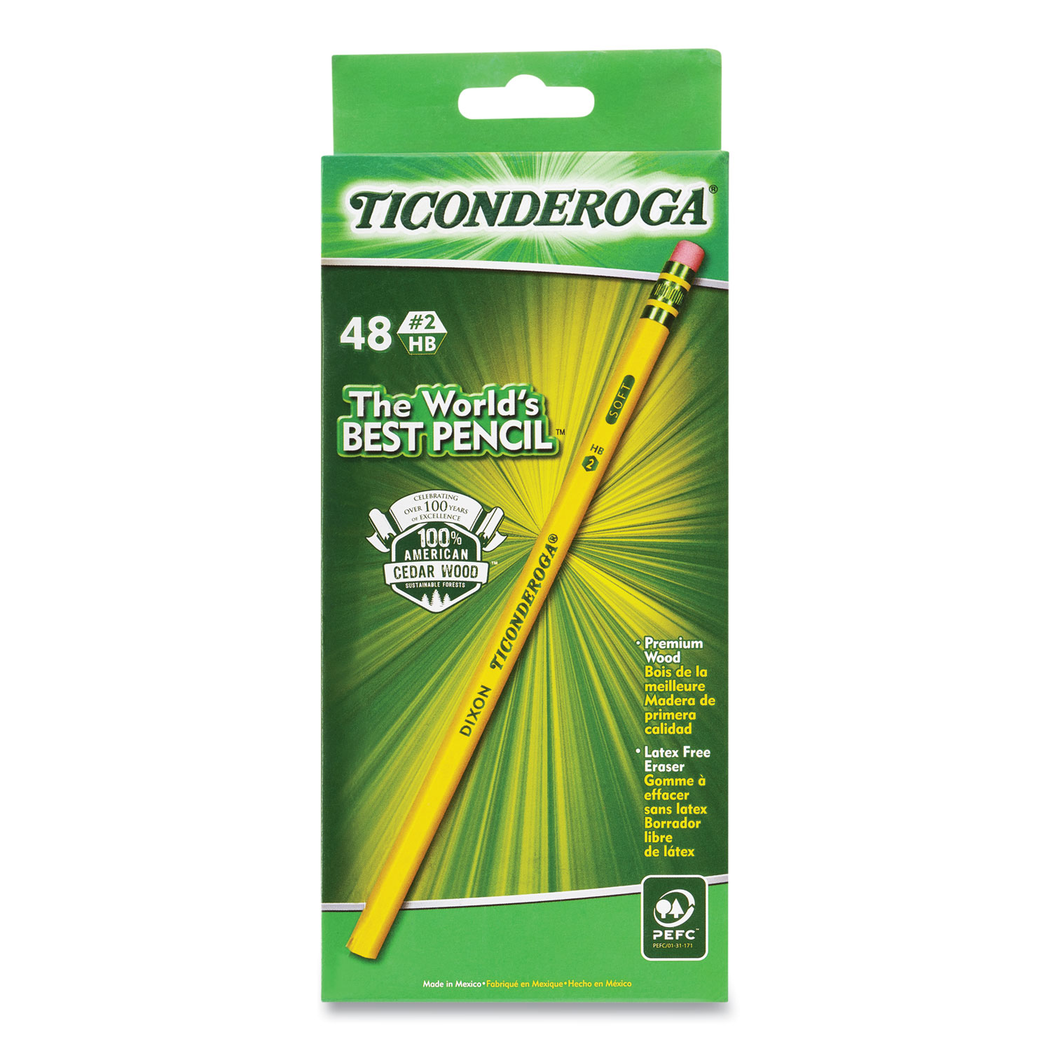 Ticonderoga® Golf Pencils With Erasers, Presharpened, #2 Lead, Pack of 72 -  Zerbee