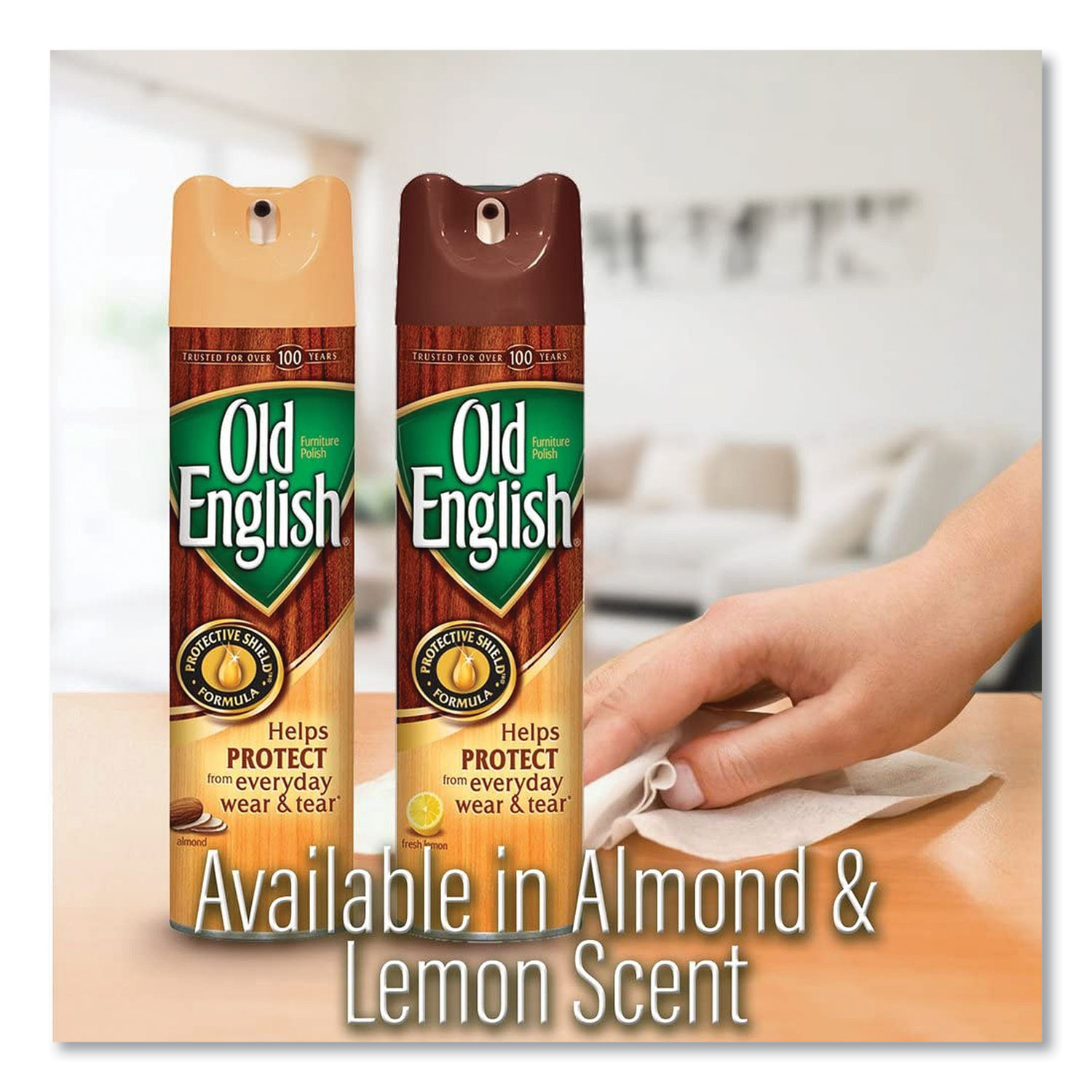 OLD ENGLISH® Furniture Polish, Fresh Lemon Scent, 12.5 oz Aerosol Spray