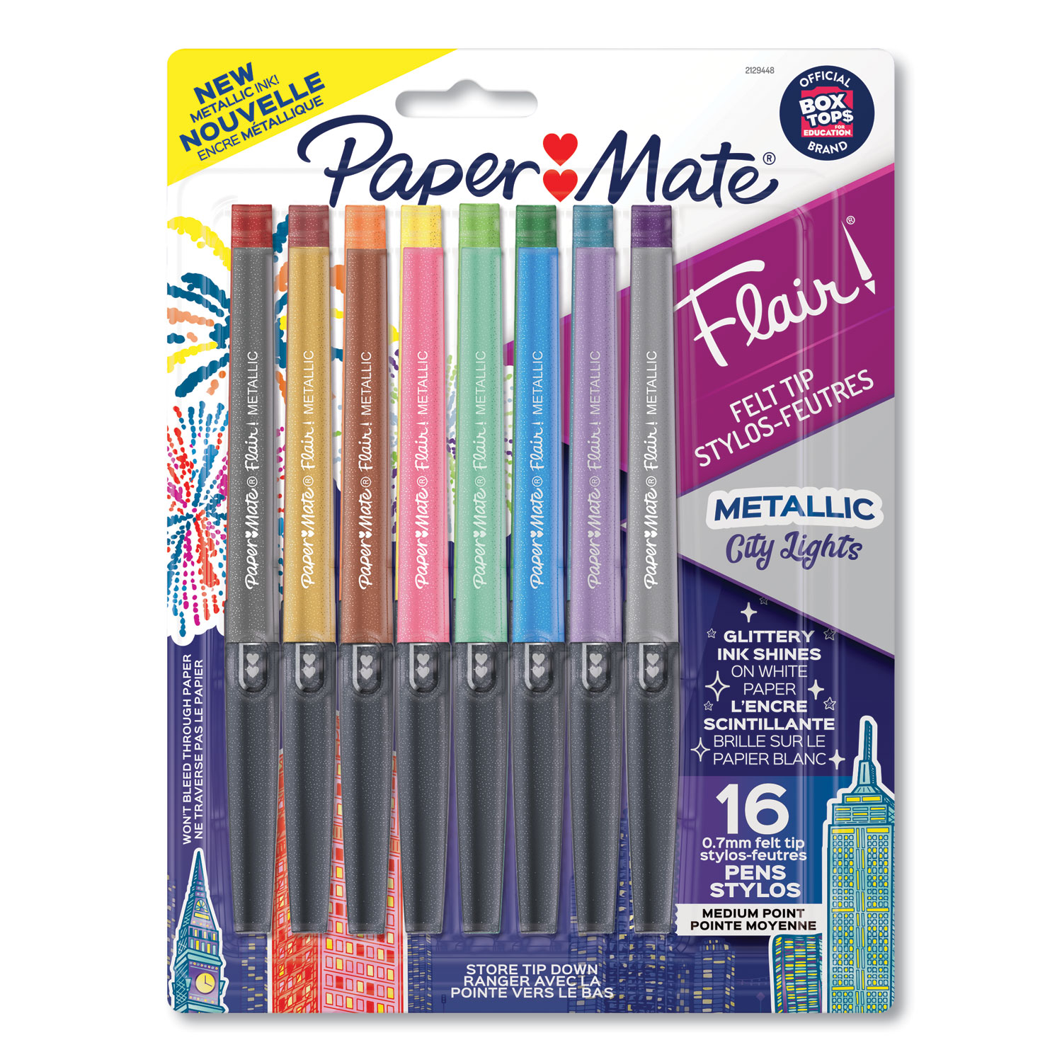  Papermate Flair Porous Point Stick Pens, Assorted Ink