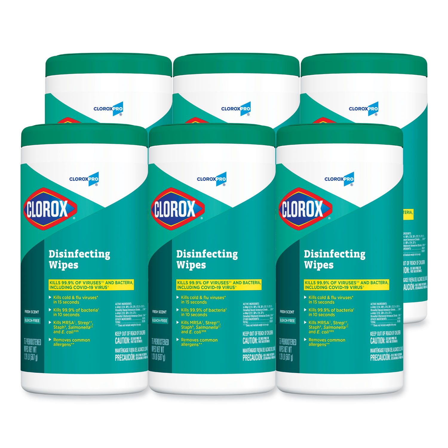 Disinfecting Wipes, 1-Ply, Fresh Scent, 7 x 8, White, 75/Canister