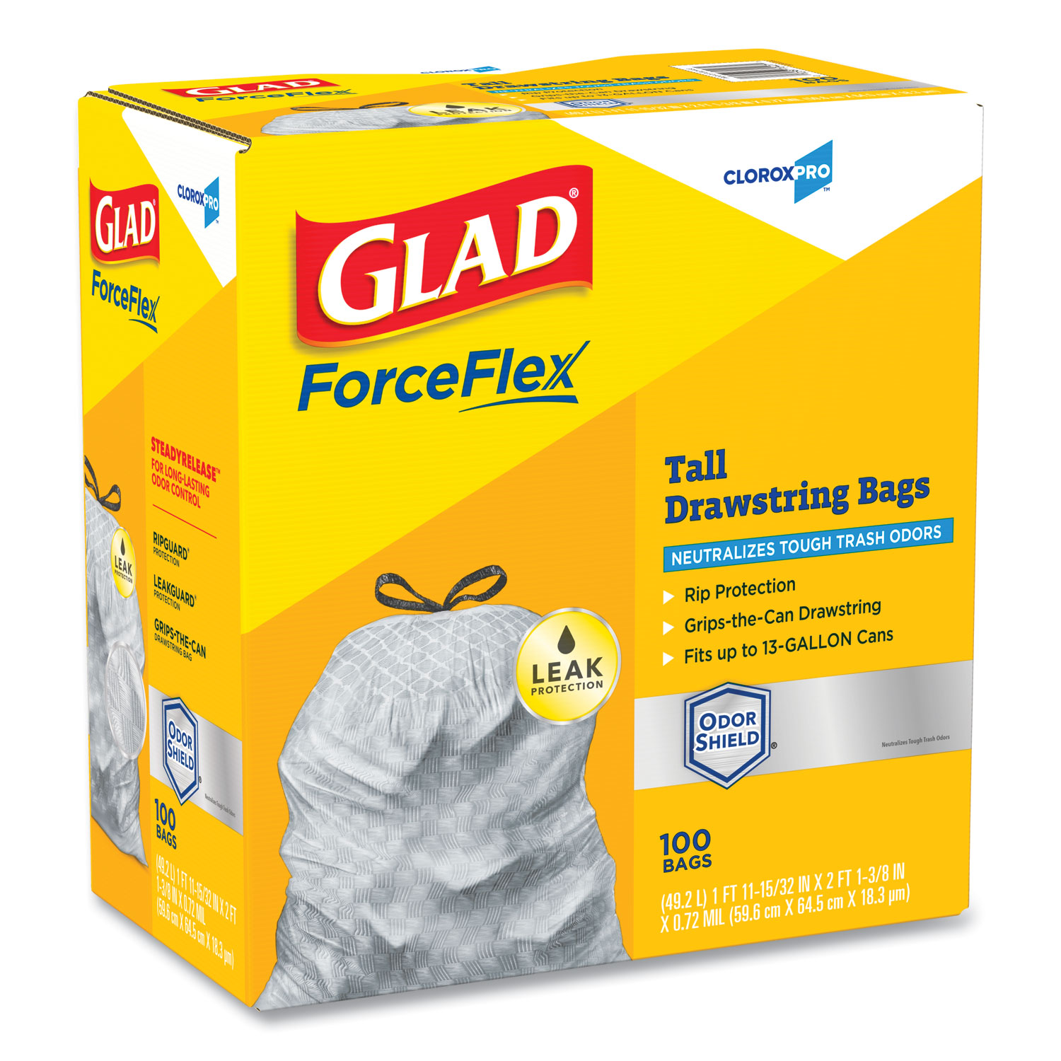 Glad ForceFlex Trash Bag 70 EA/BX 